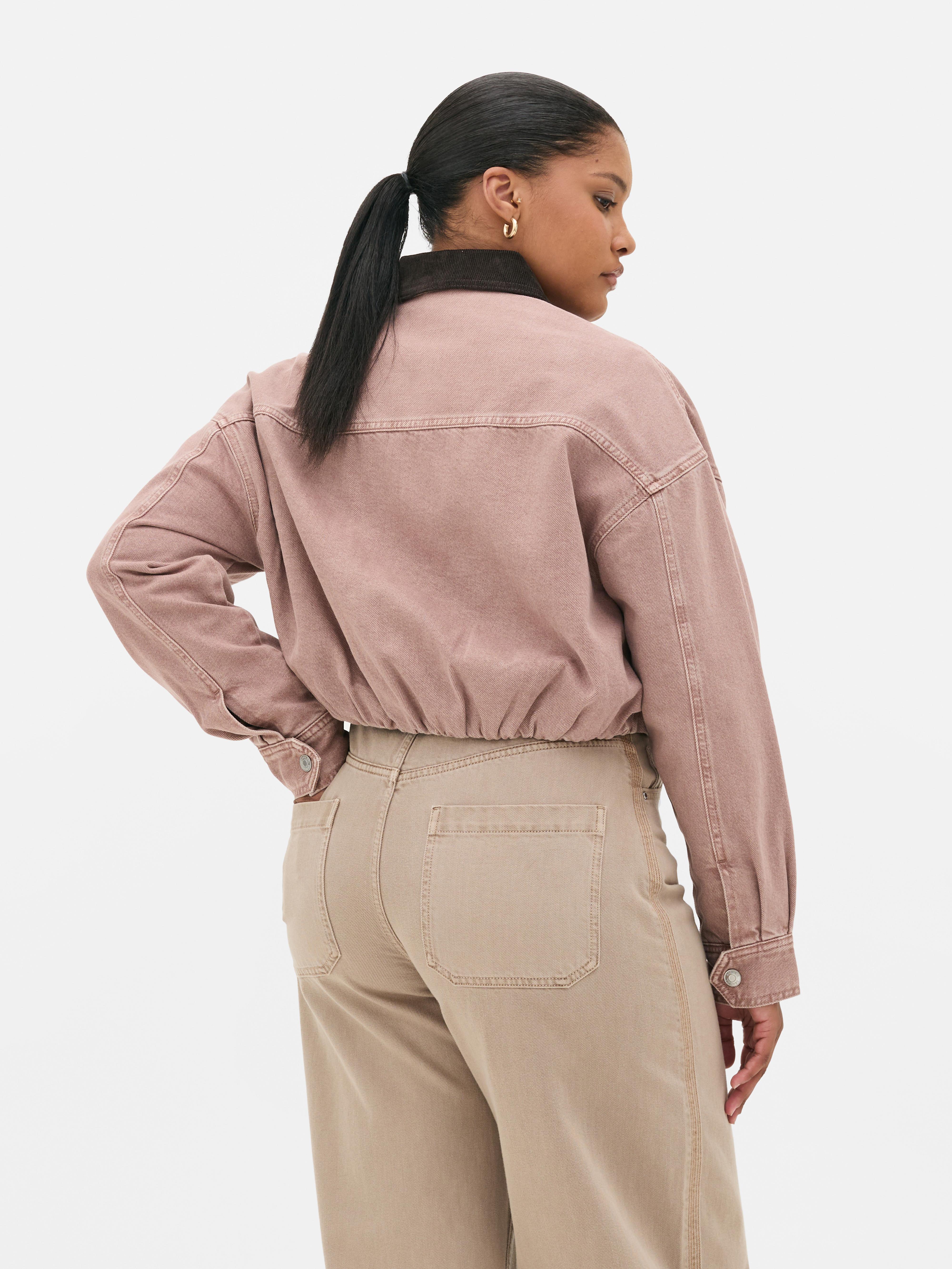 Kort bomberjack van corduroy