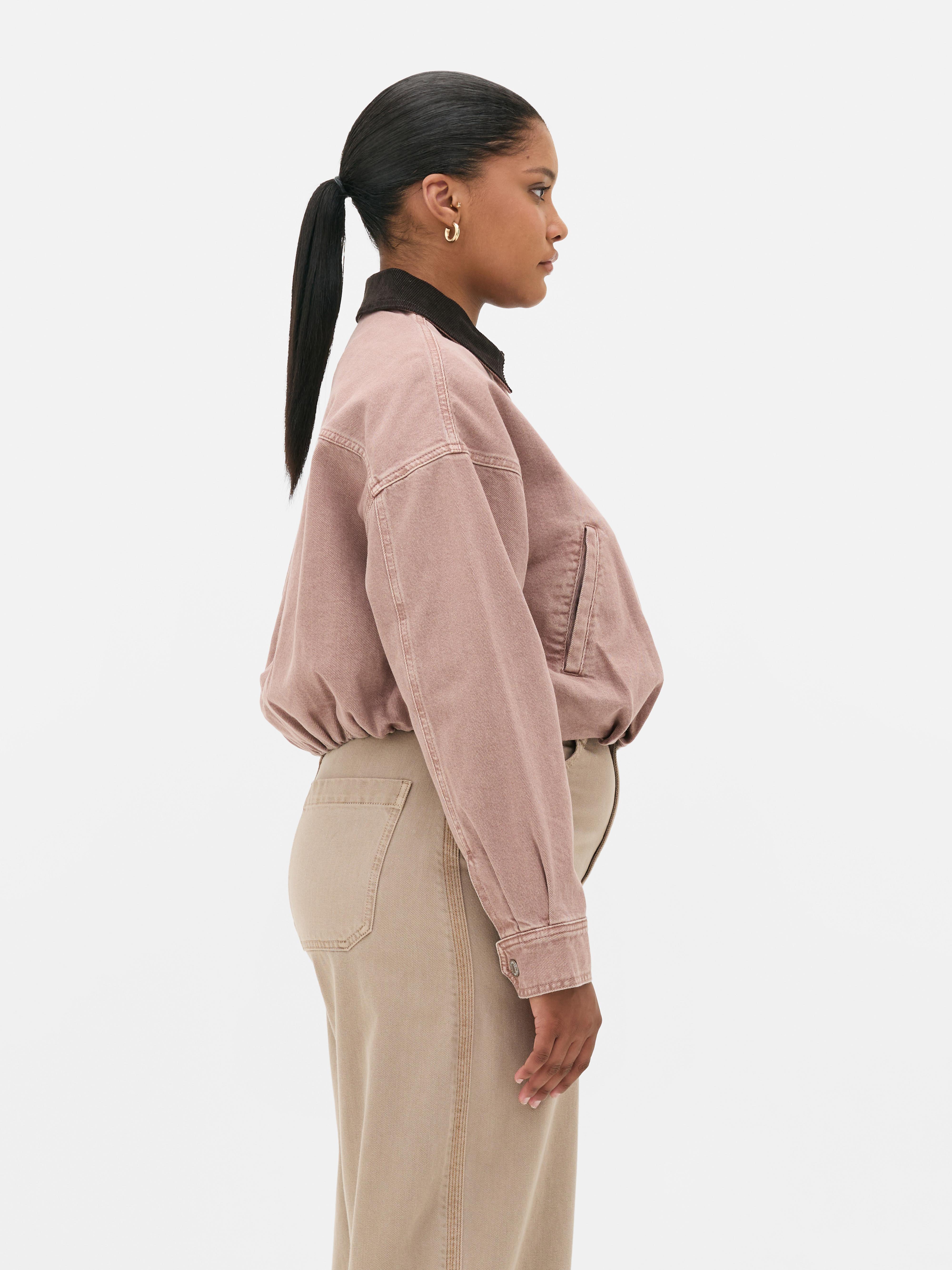 Kort bomberjack van corduroy