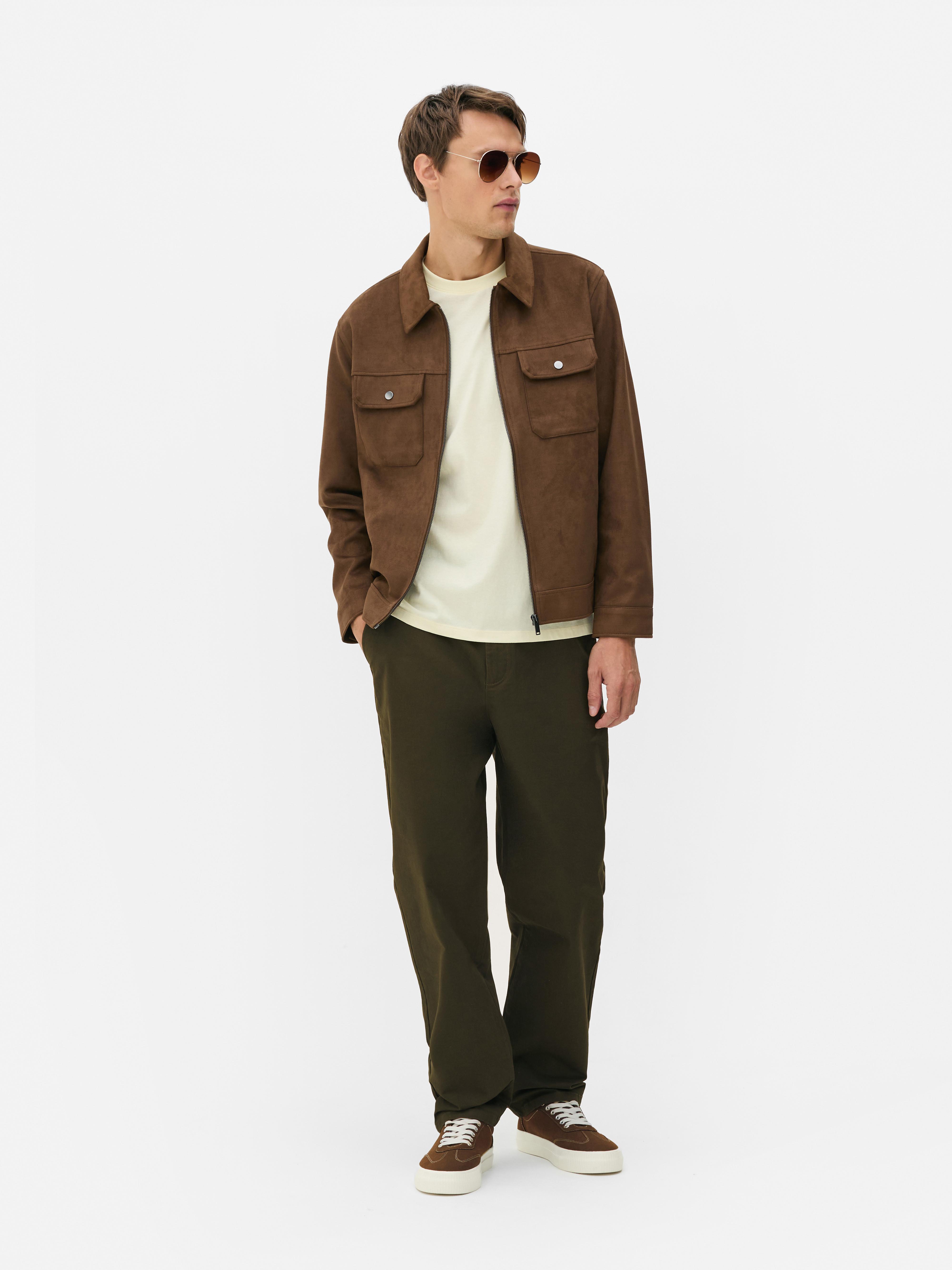 Straight-Leg Chino Trousers Khaki