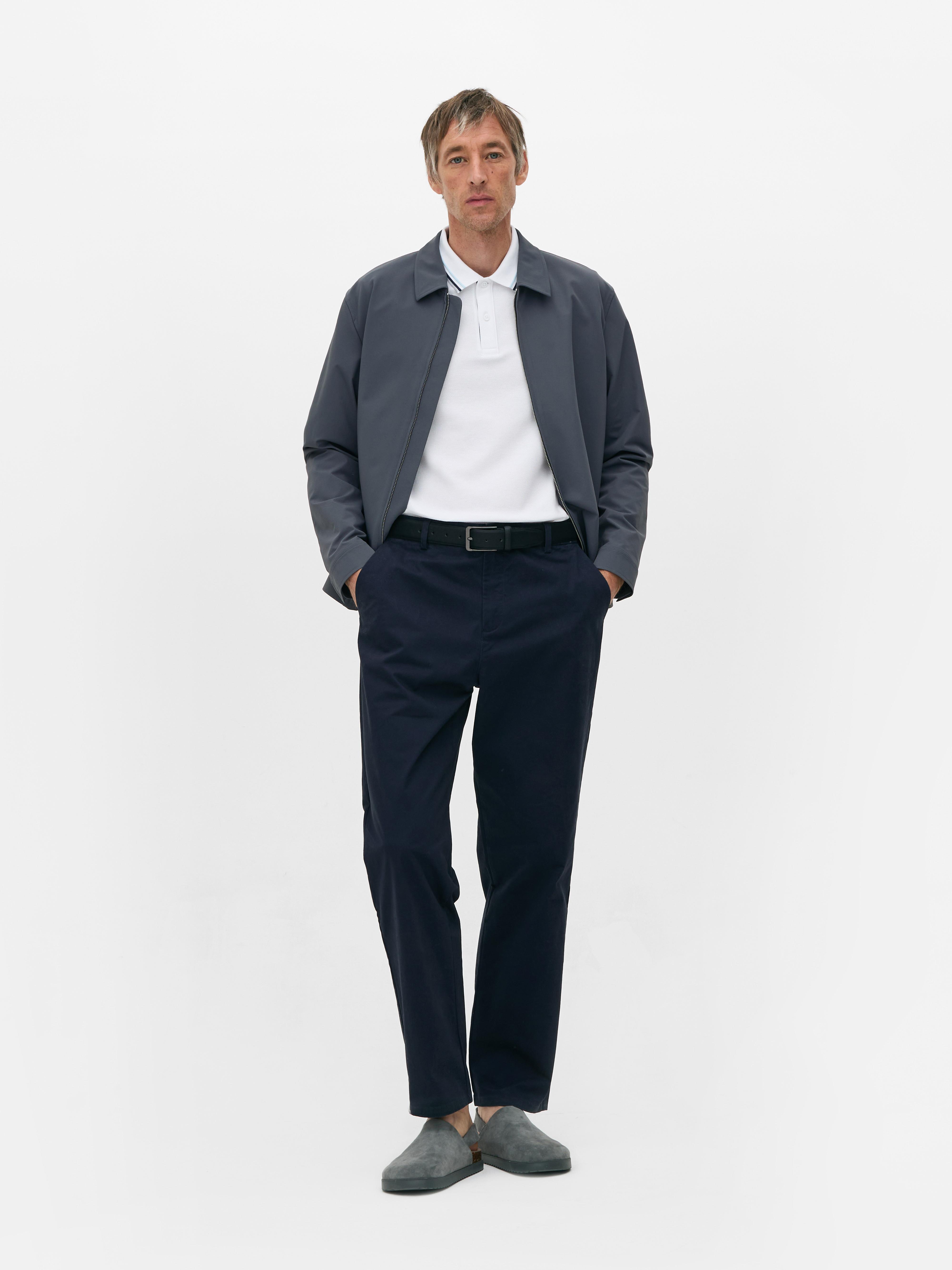 Straight-Leg Chino Trousers Navy