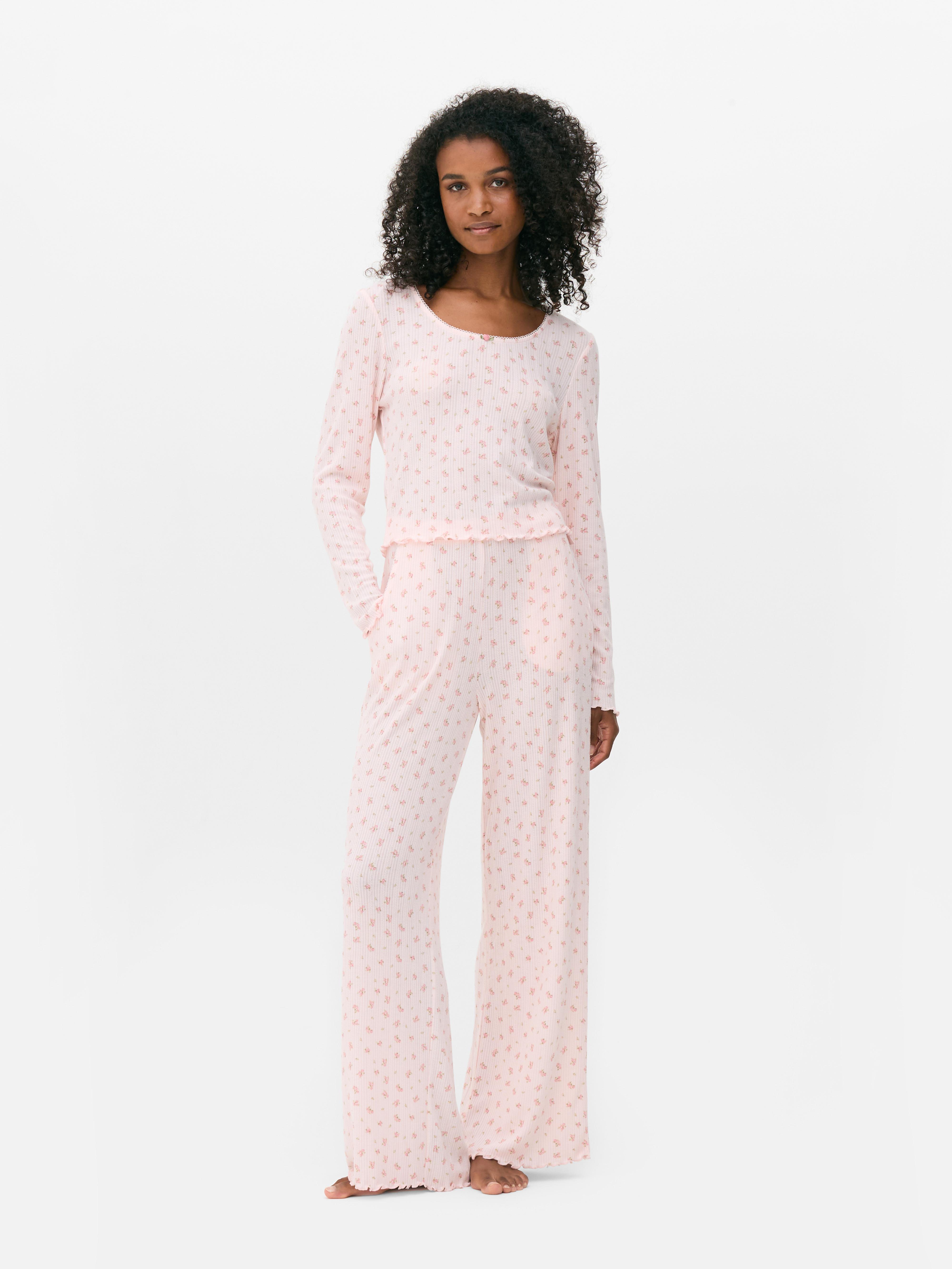 Haut de pyjama en pointelle à motif imprimé