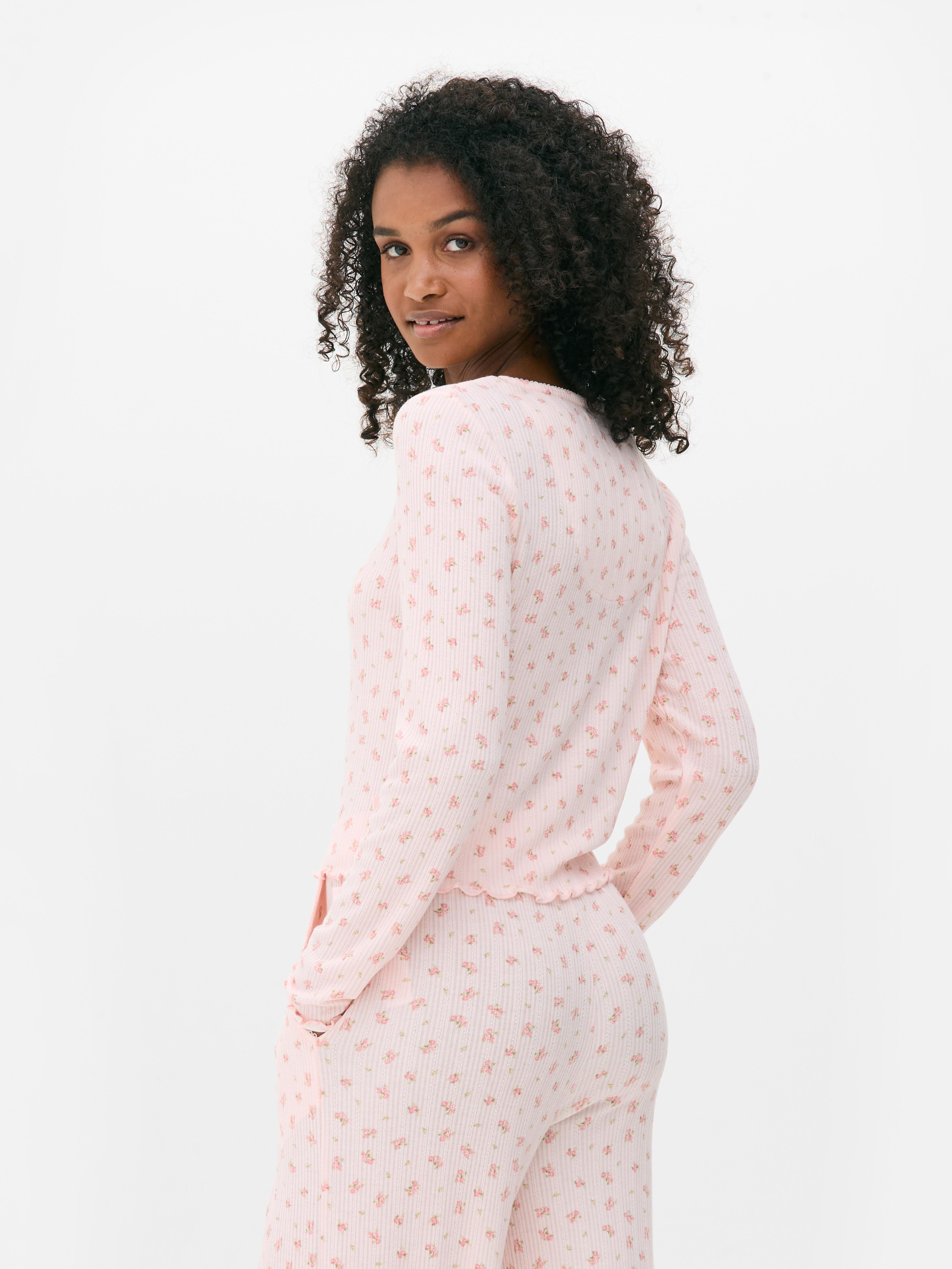 Pyjamatop met ajour en print