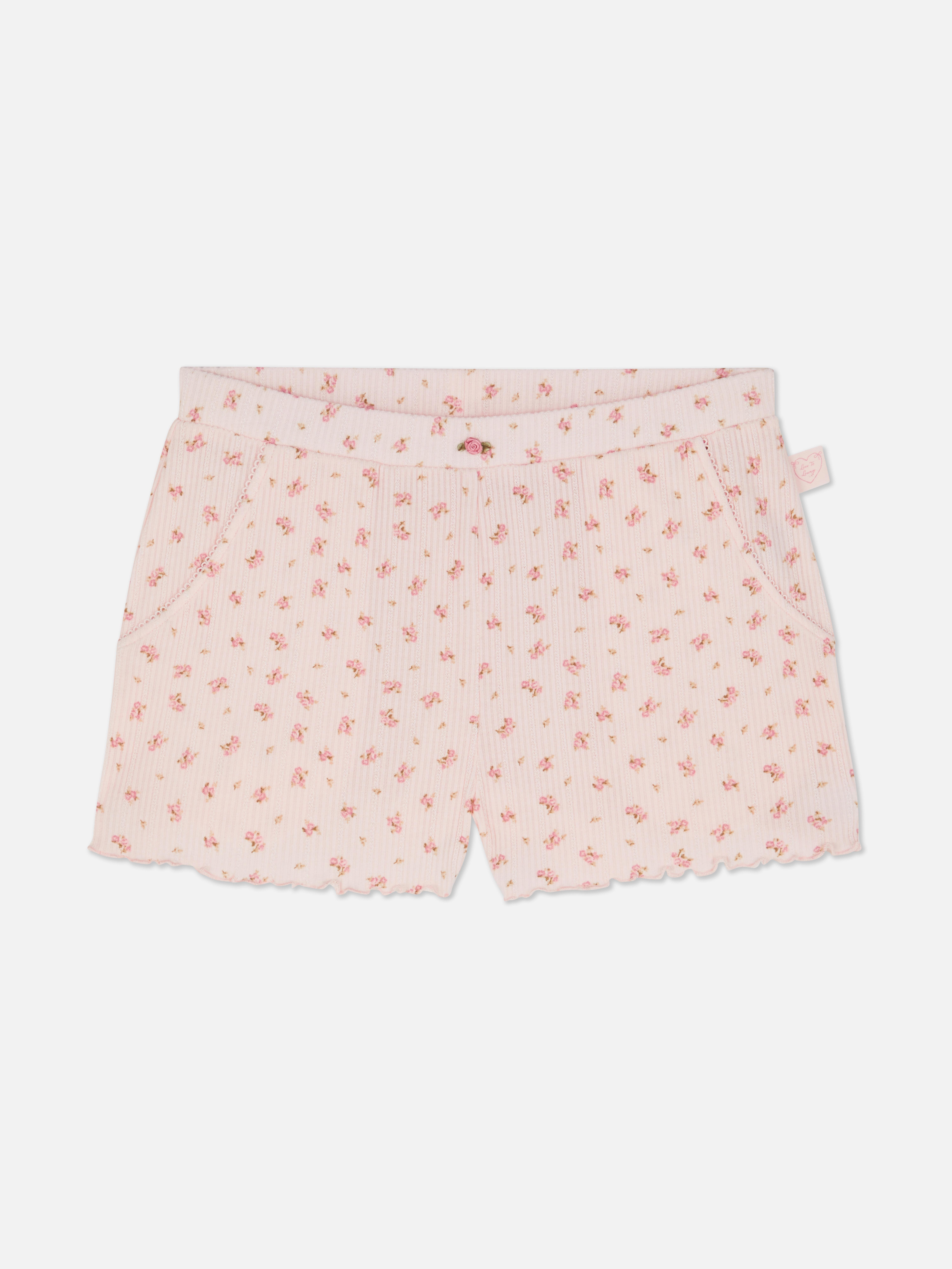 Floral Pointelle Pyjama Shorts