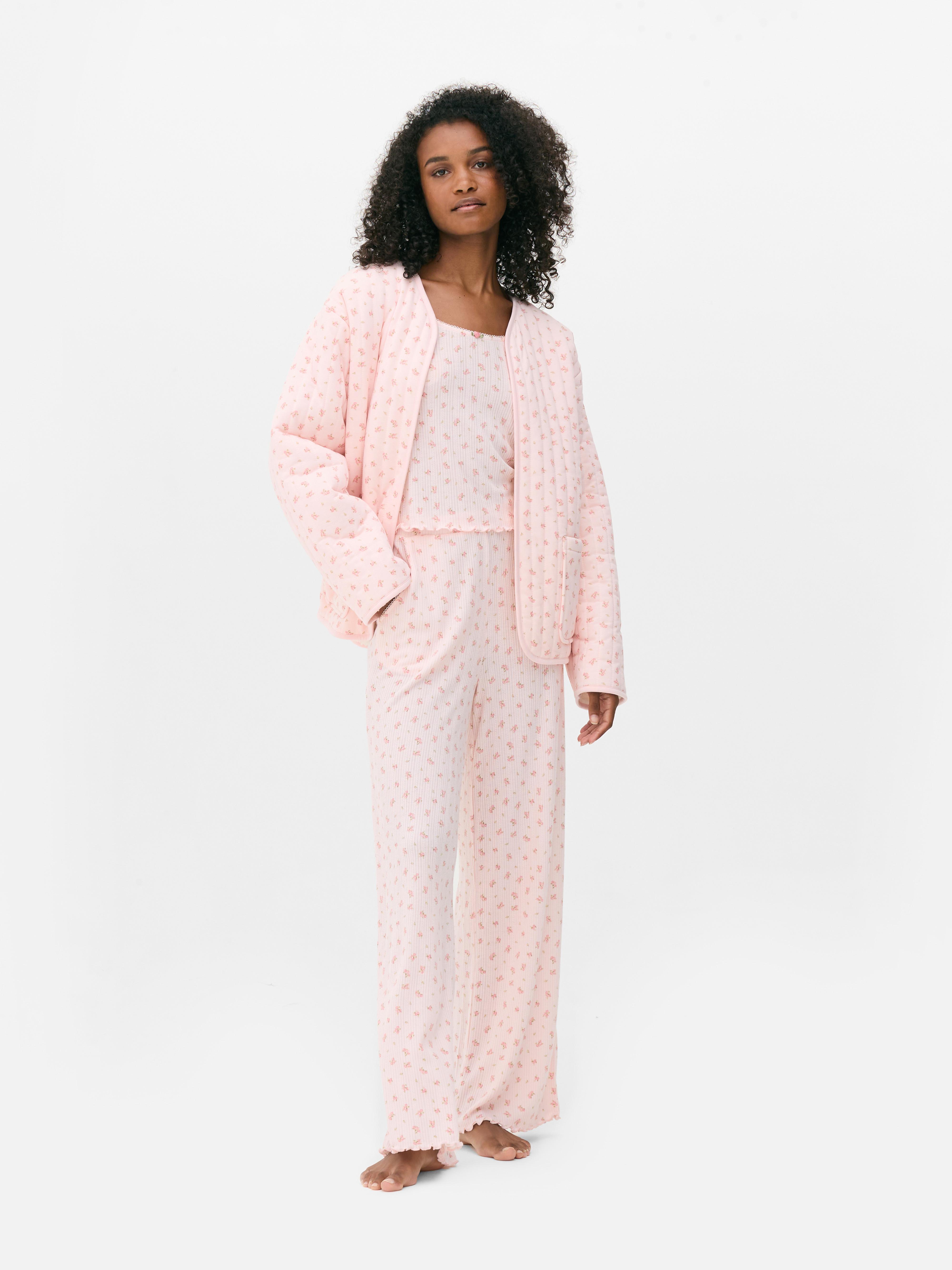 Peignoir matelassé à fleurs