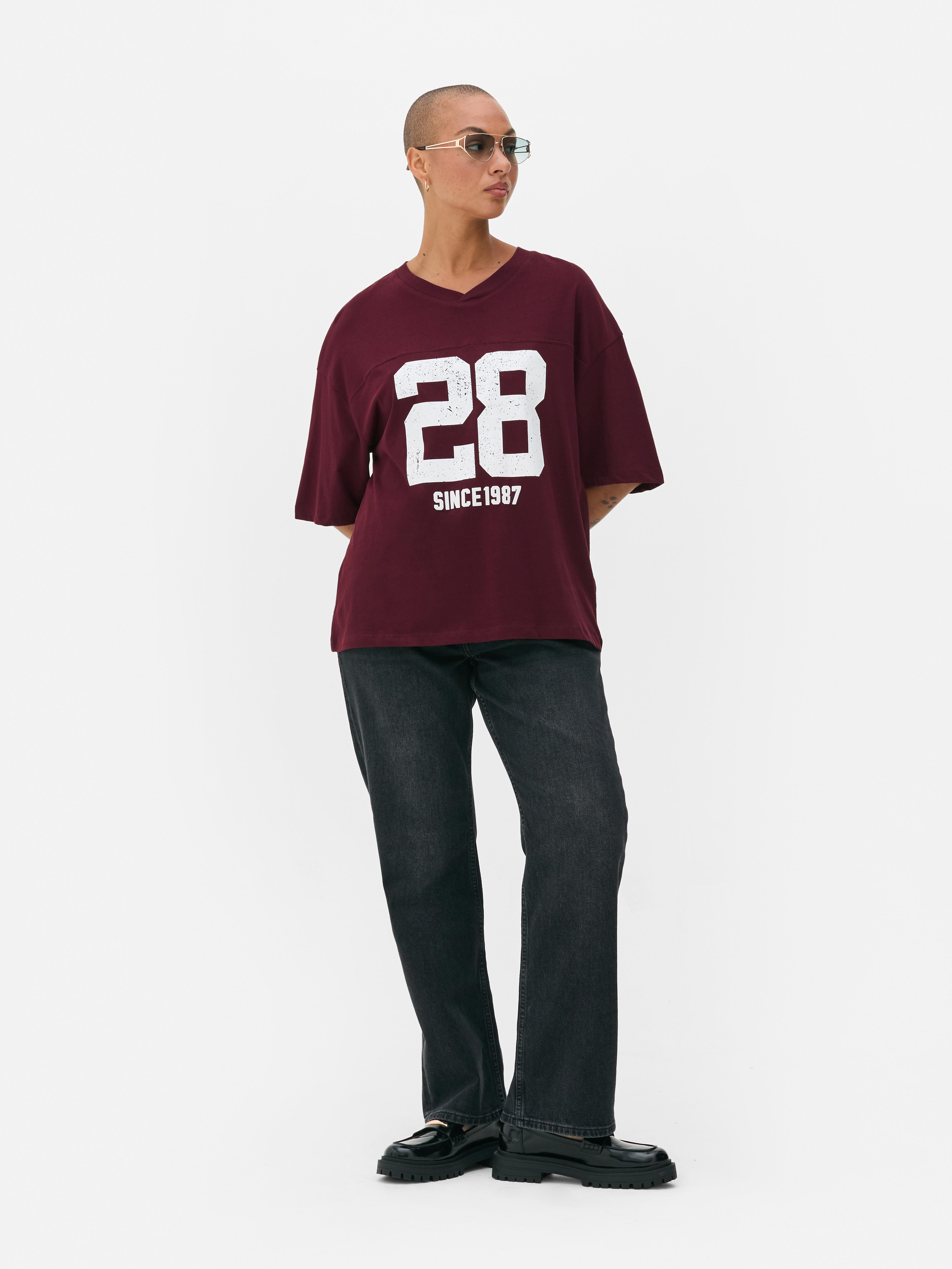 T-shirt universitaire oversize