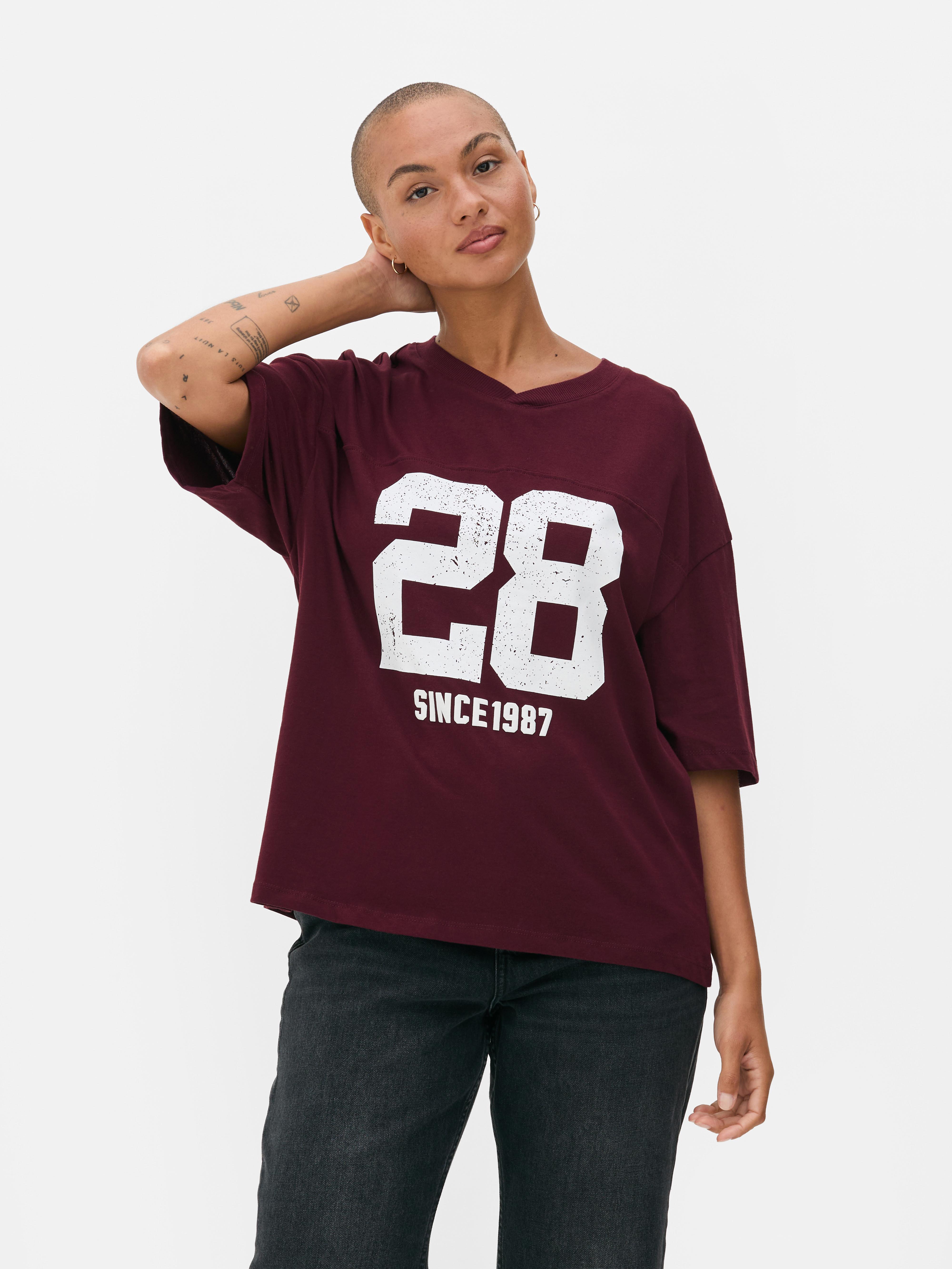 Oversized T-shirt in campusstijl