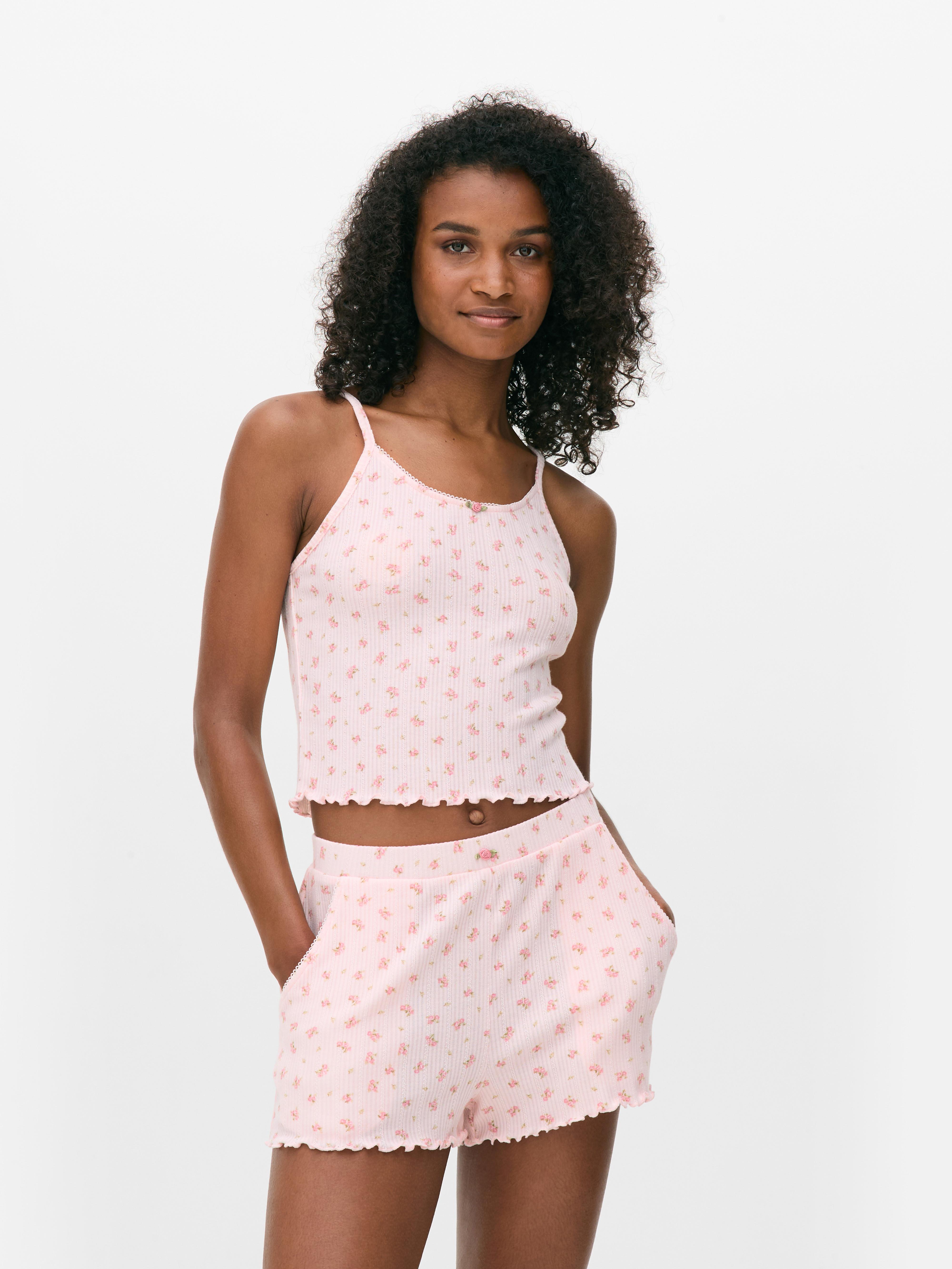 Printed Pointelle Pyjama Cami