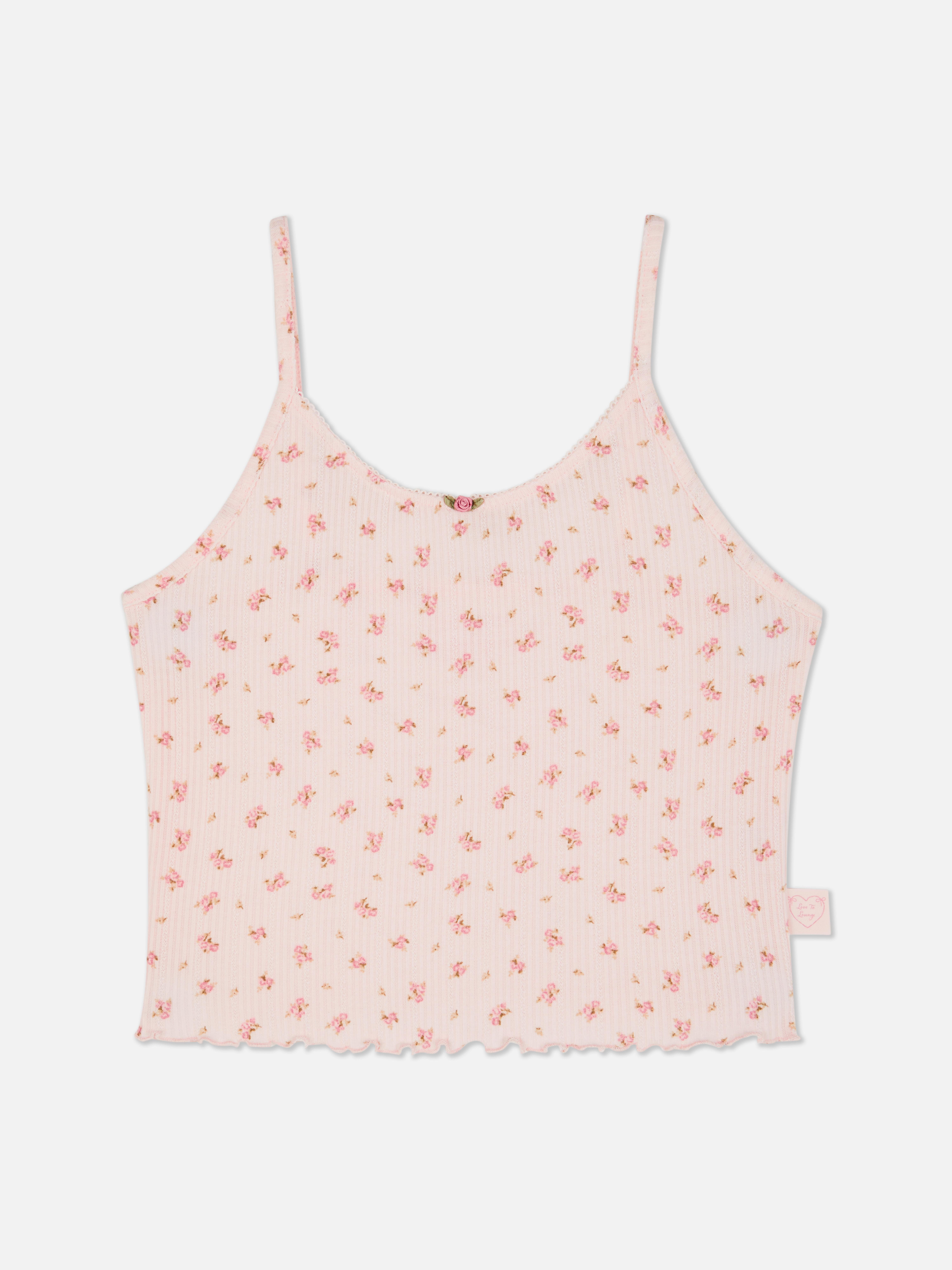 Printed Pointelle Pyjama Cami