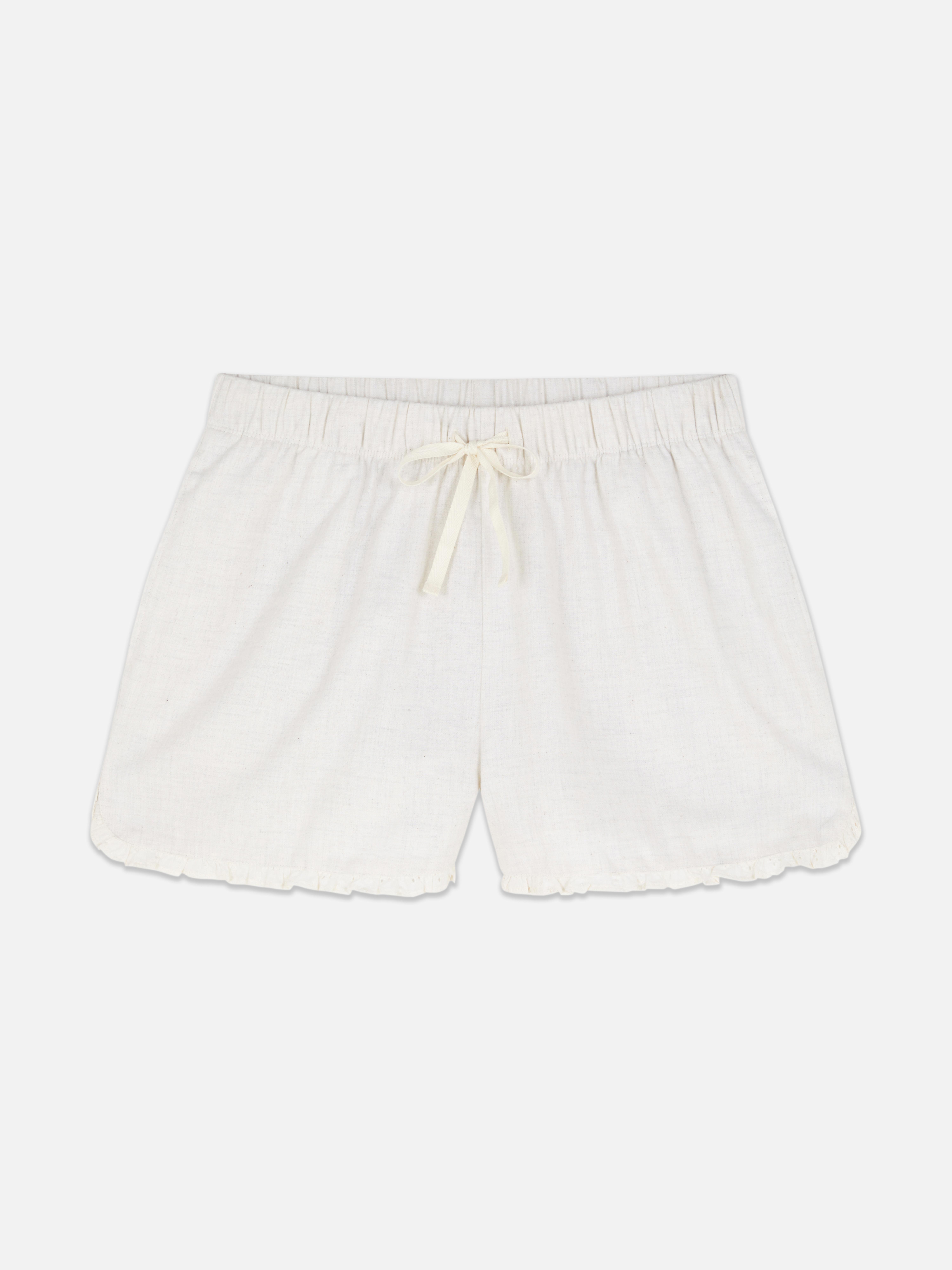 Calções pijama folhos algodão