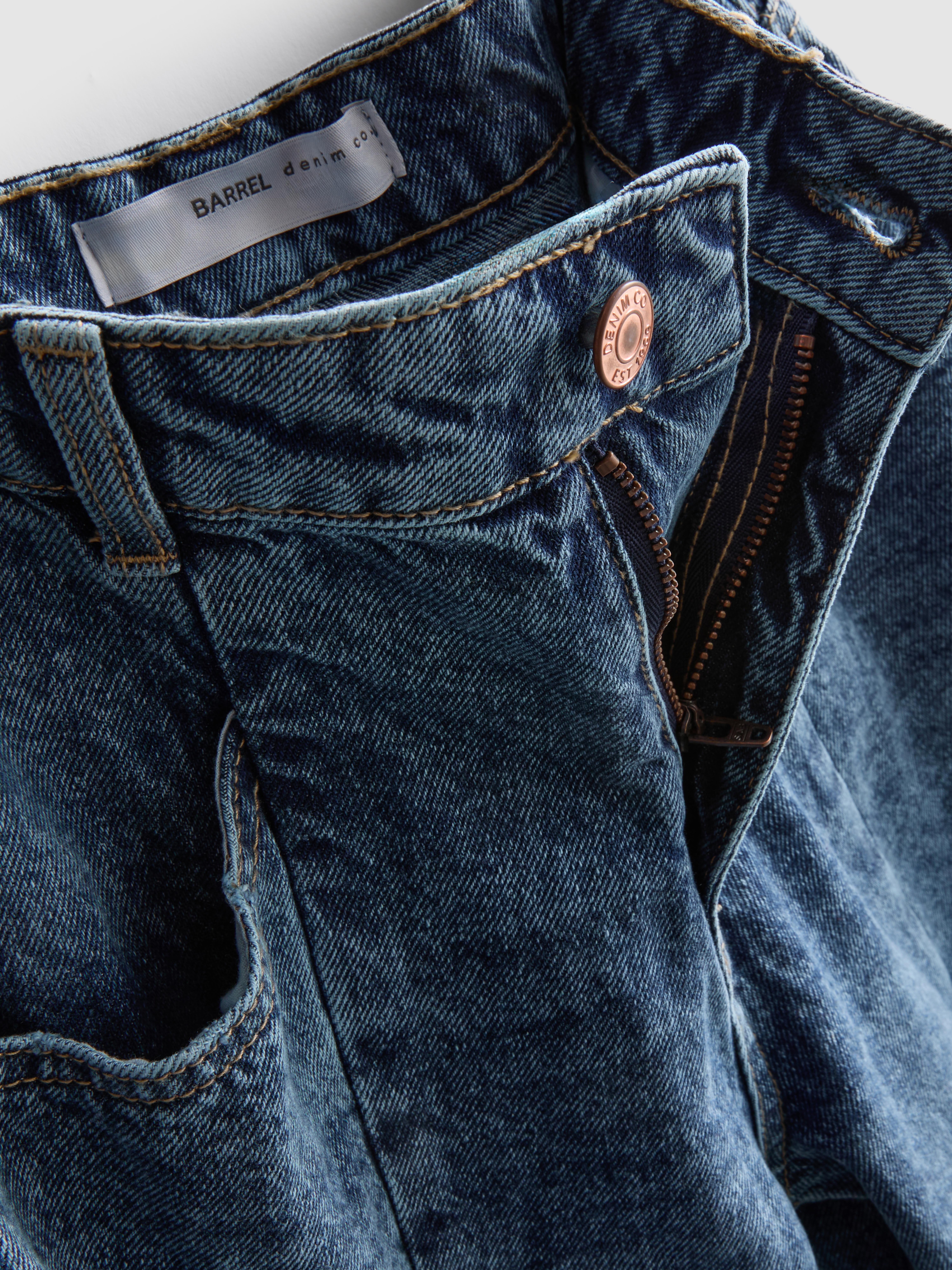 7-15yrs | Seam Detail Barrel Leg Jeans