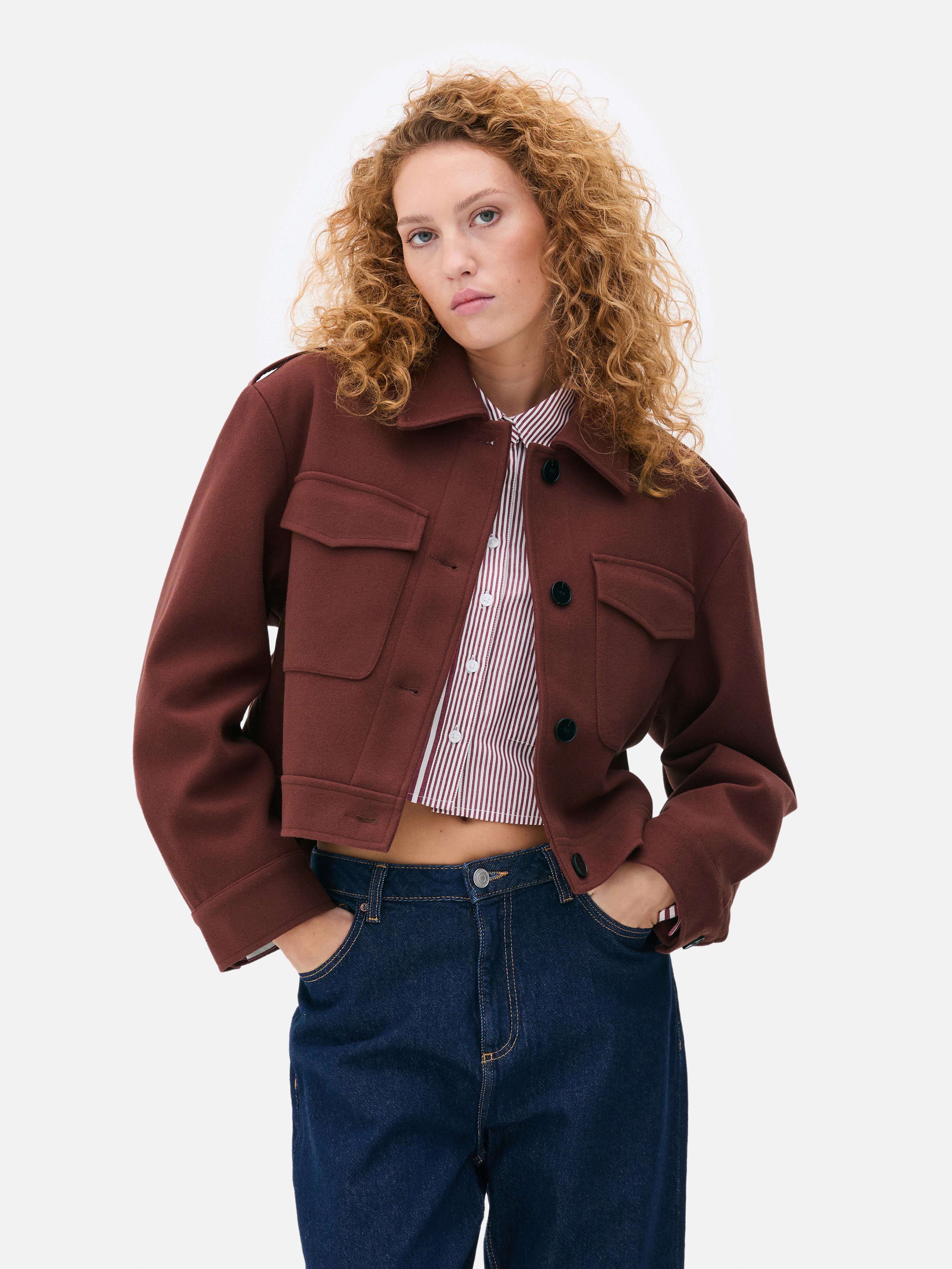 Cropped Boxy Utility Jacket