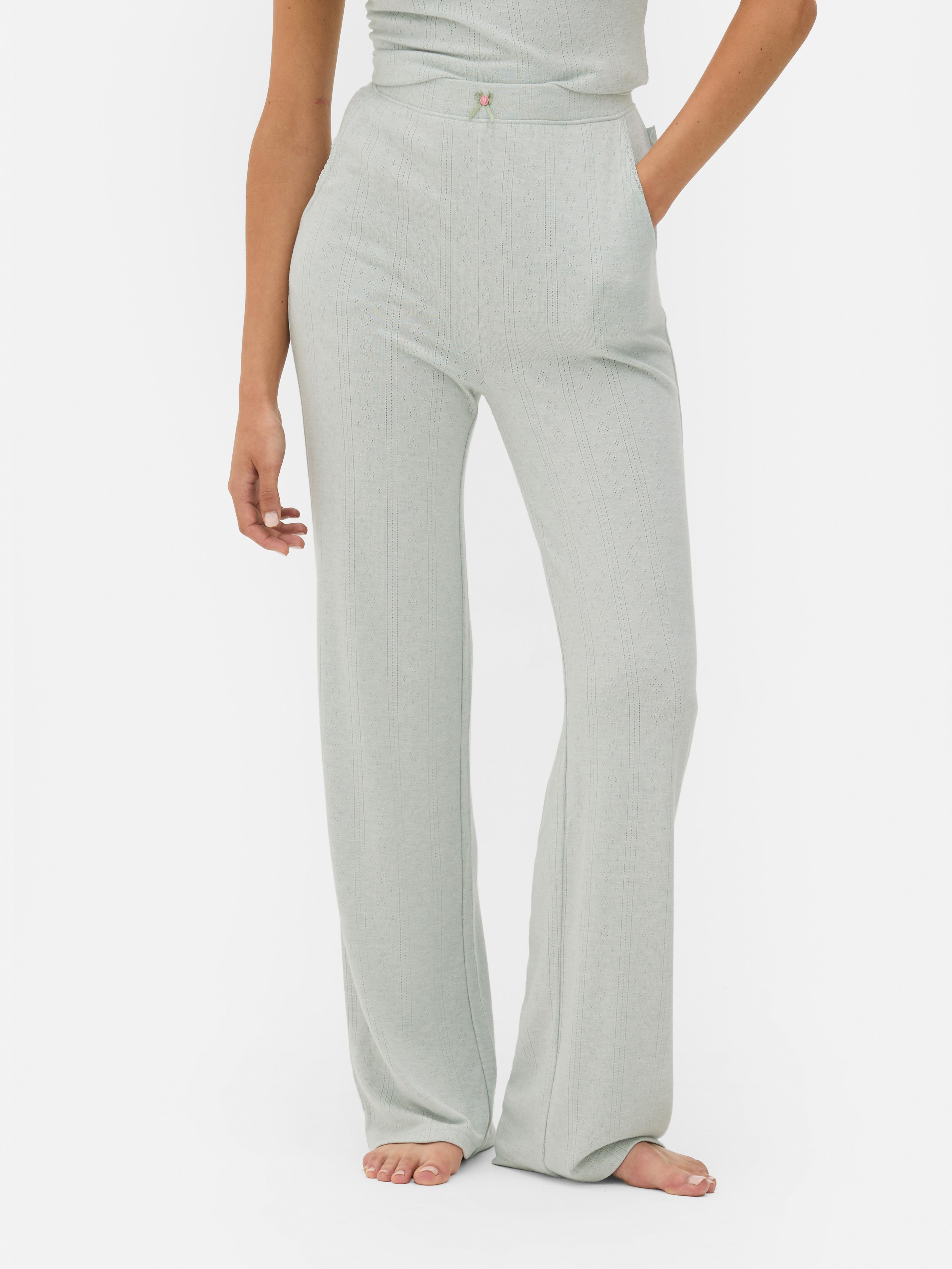 Pointelle Wide Leg Pyjama Bottoms