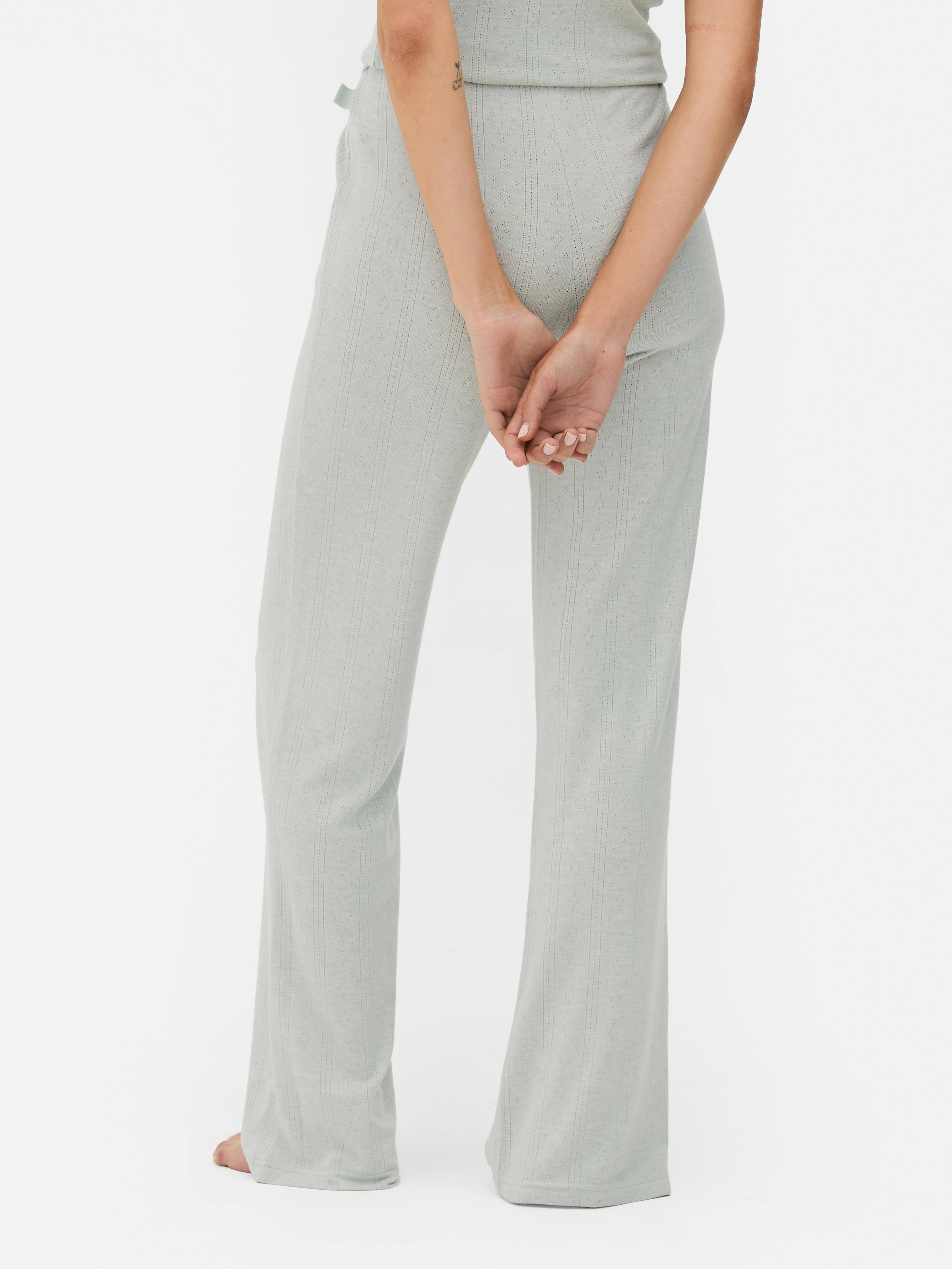 Pointelle Wide Leg Pyjama Bottoms
