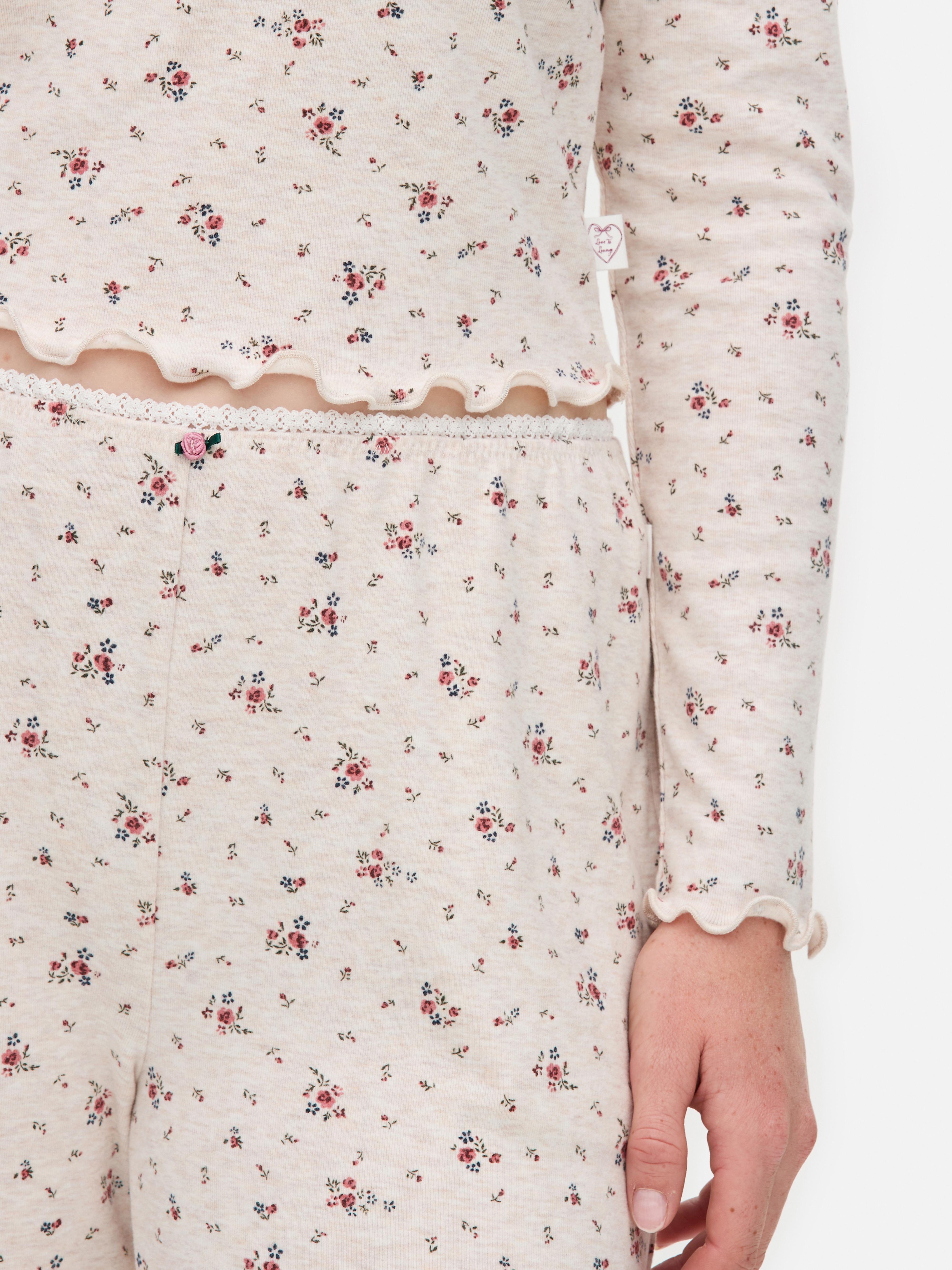 Ditsy Floral Wide Leg Pajama Bottoms