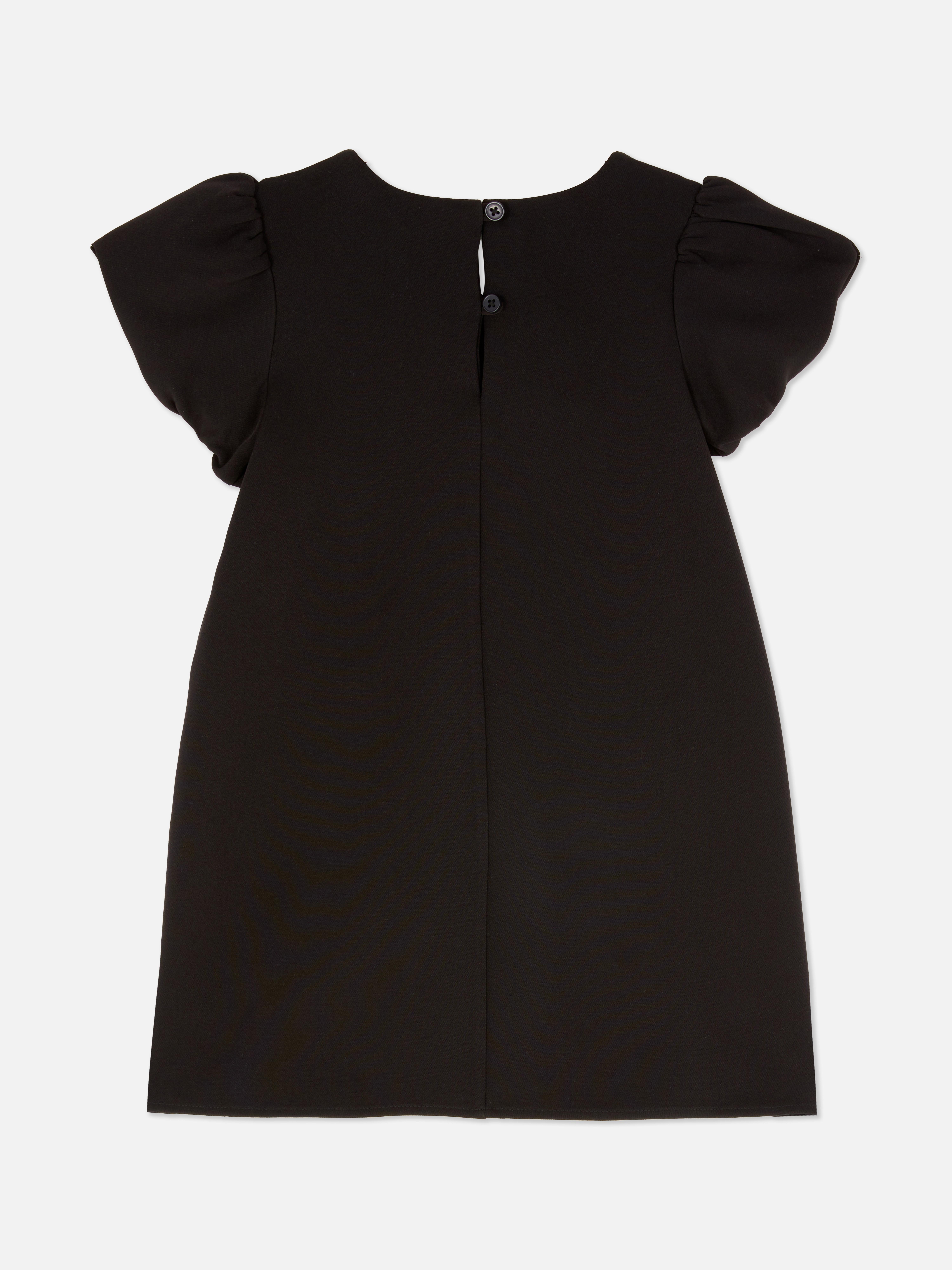 1.5-8yrs | Velour Bow Ruffle Sleeve Dress