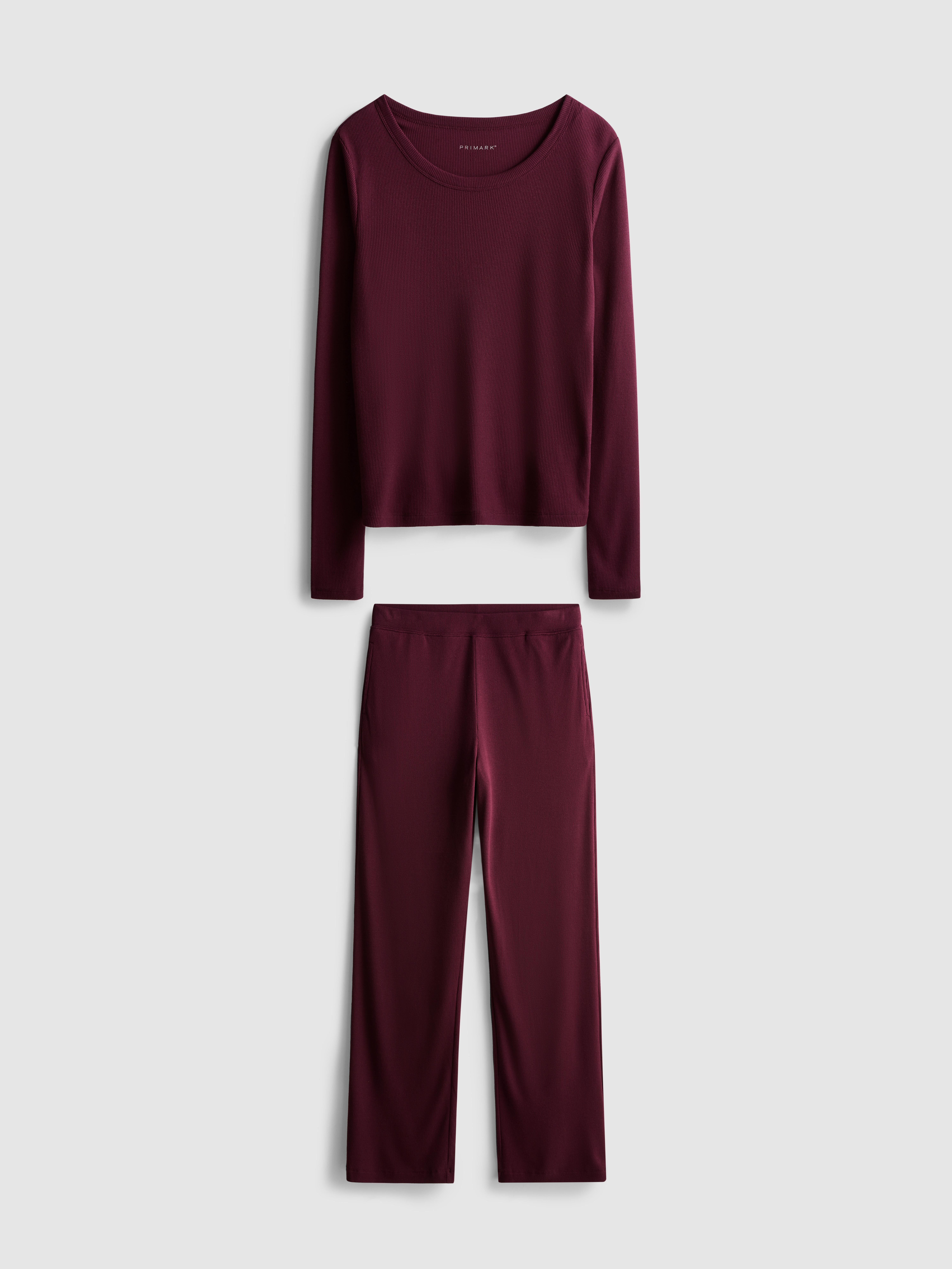 Ribbed Jersey Long Pyjamas