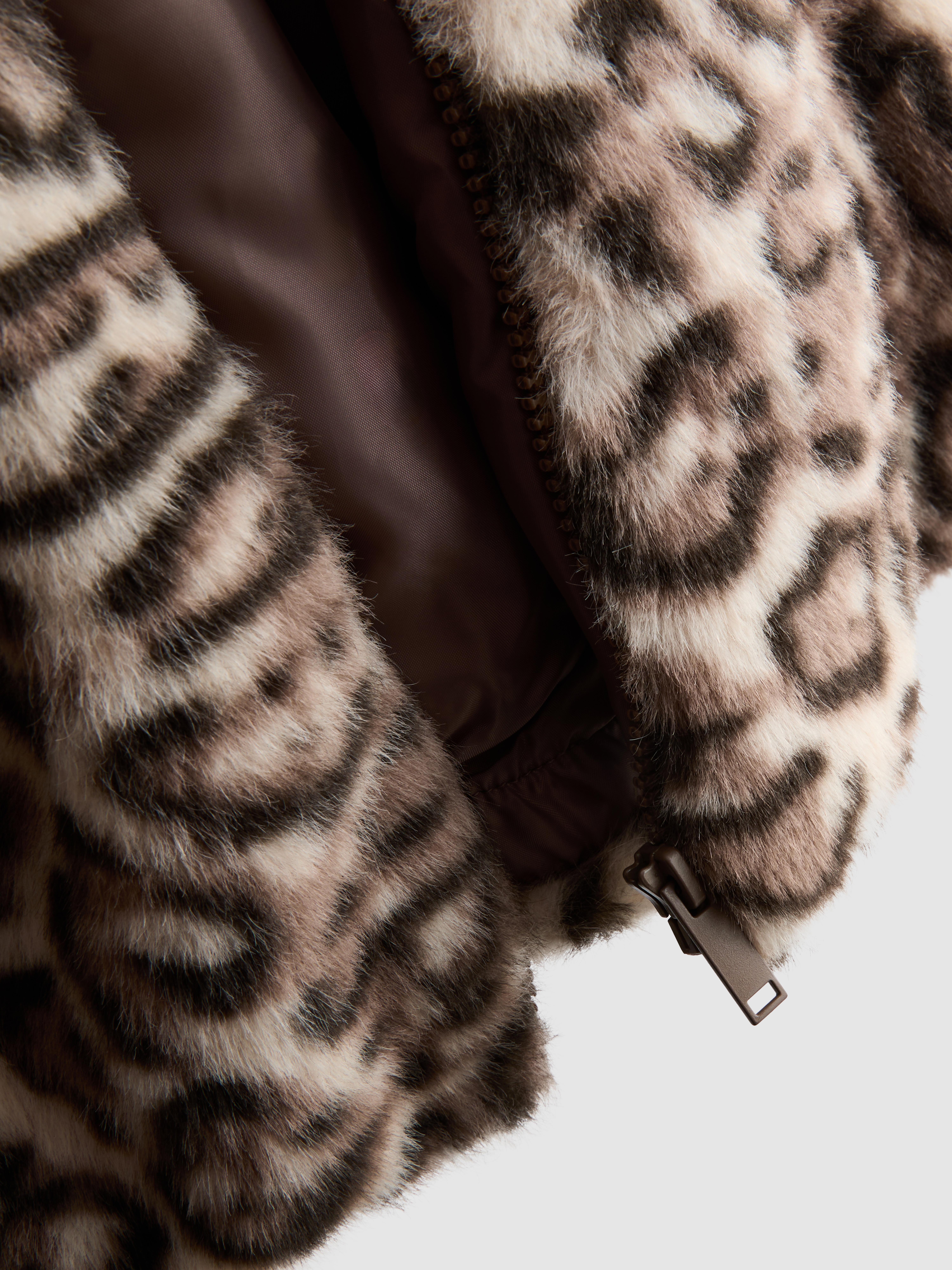 1.5-8yrs | Animal Print Faux Fur Jacket