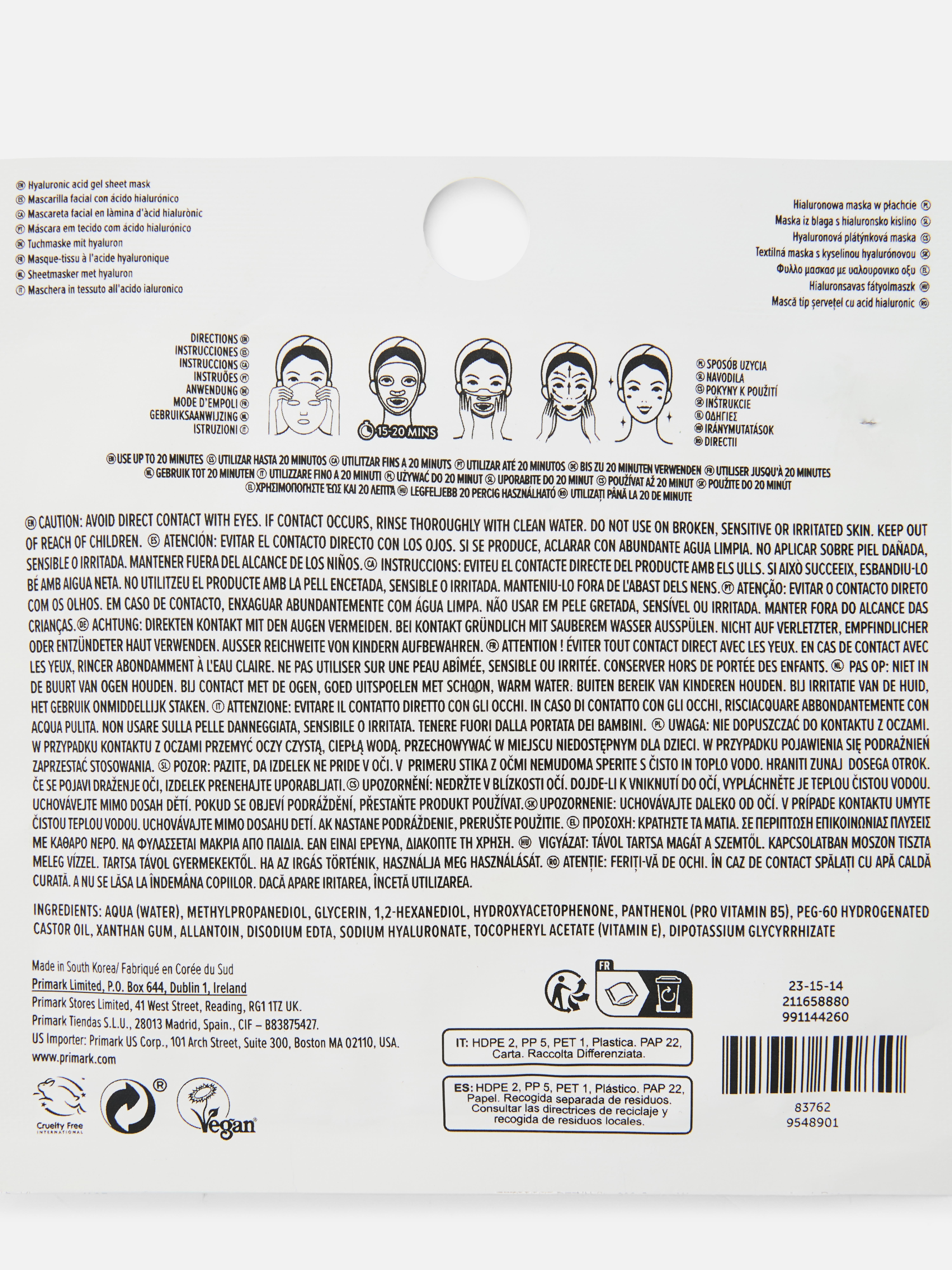 Masque-tissu gel Sensibilisation au cancer du sein PS... Skin