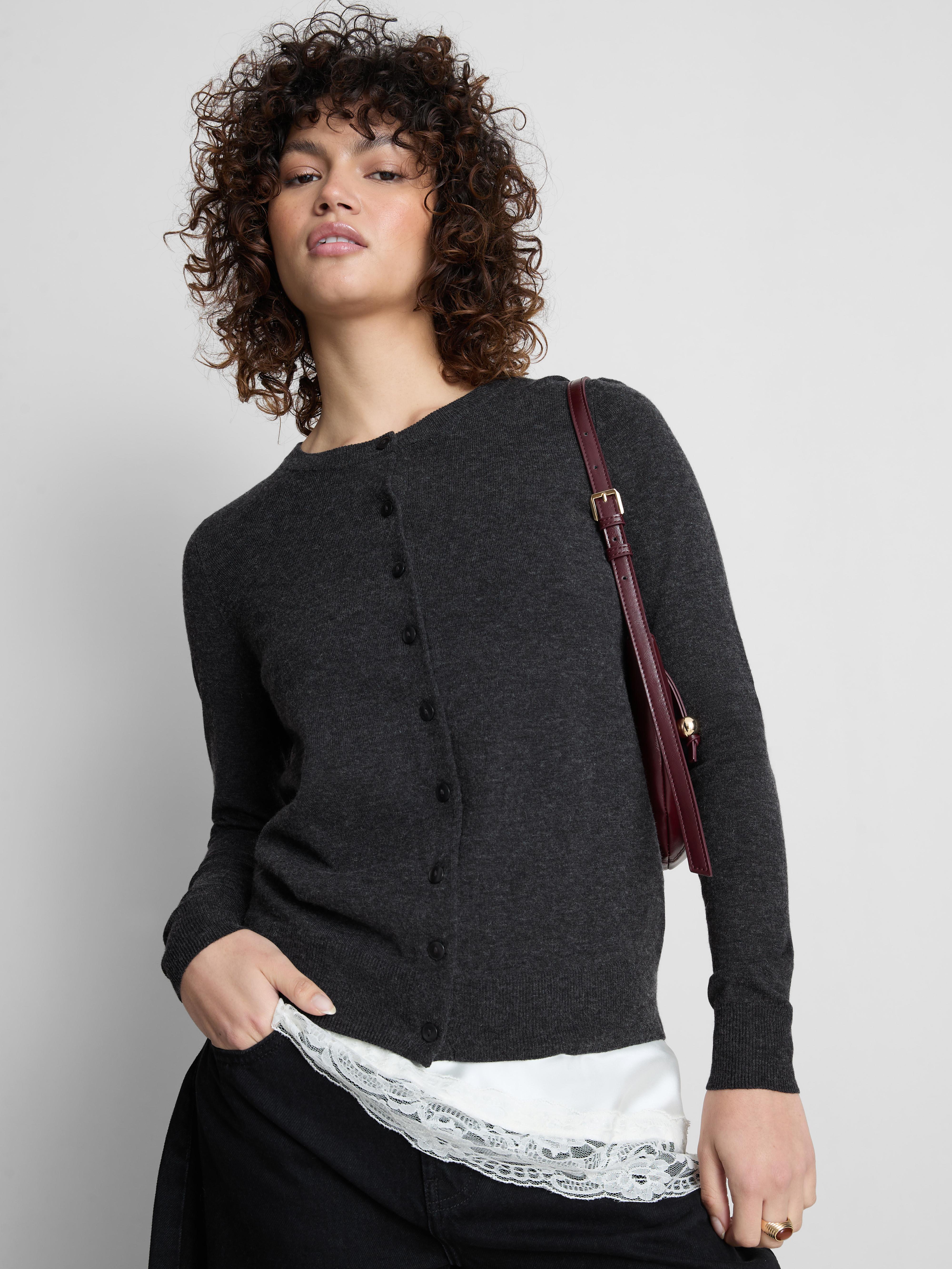Long Sleeve Crew Neck Cardigan
