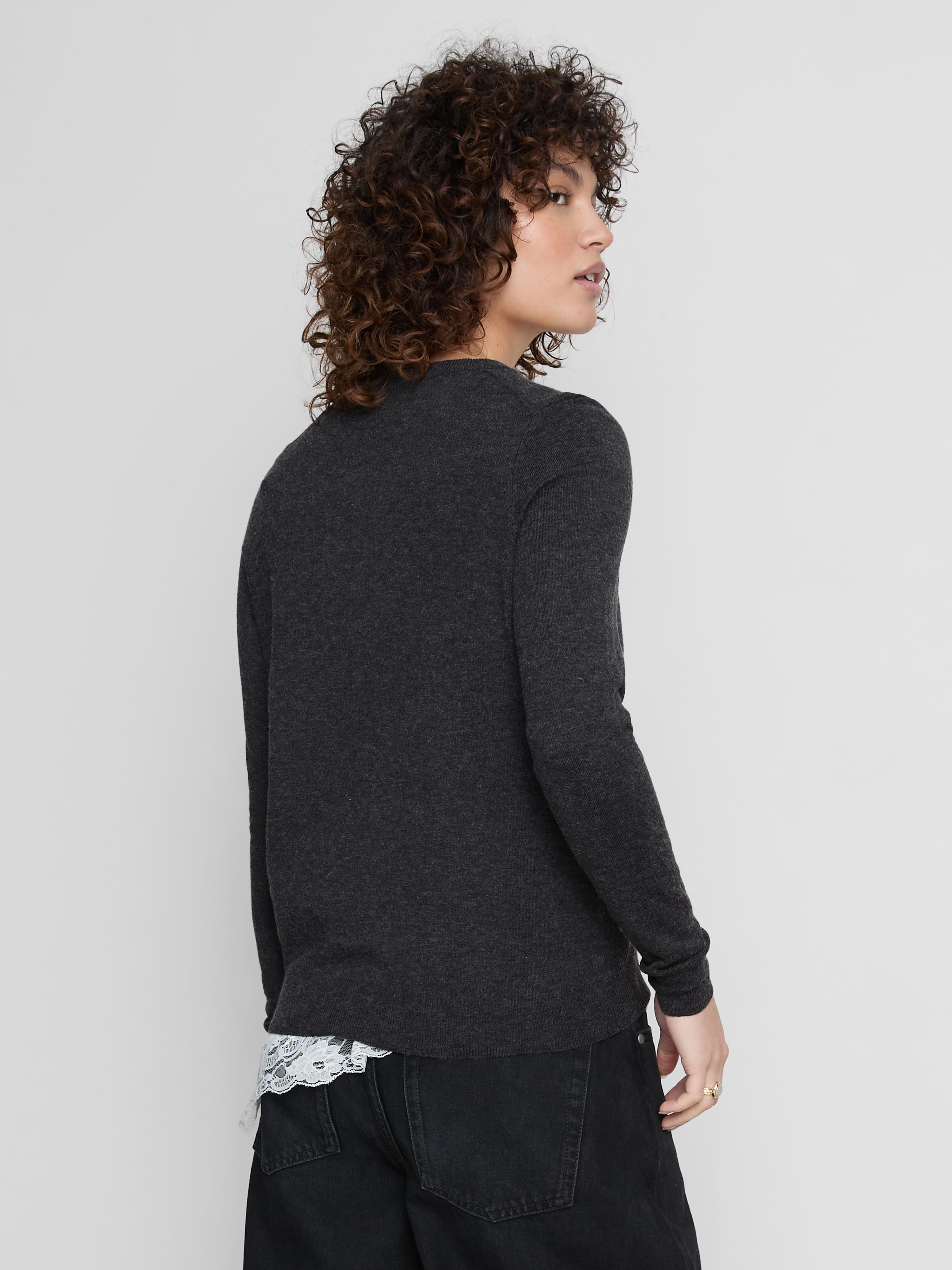 Long Sleeve Crew Neck Cardigan