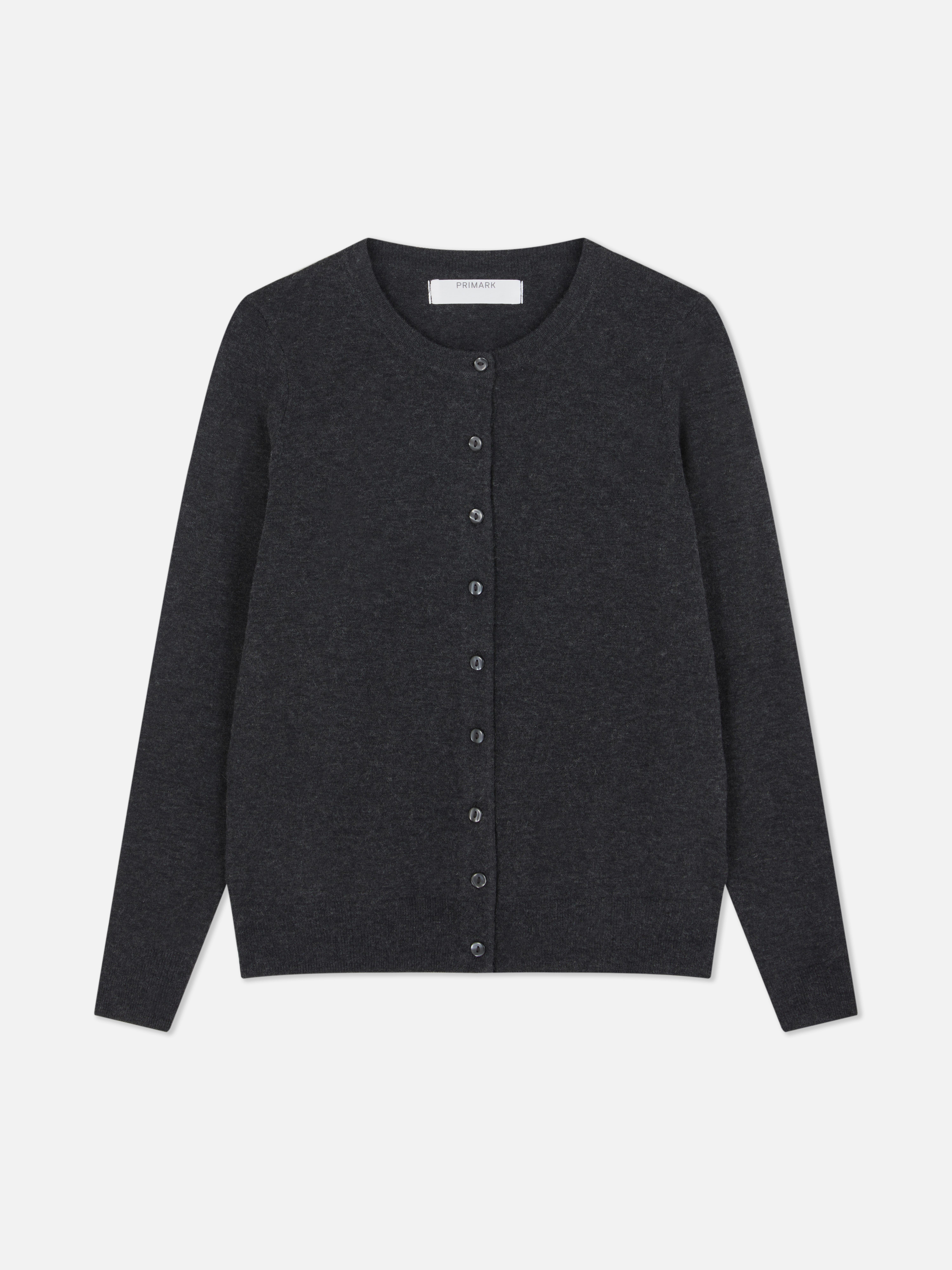 Cardigan girocollo a maniche lunghe