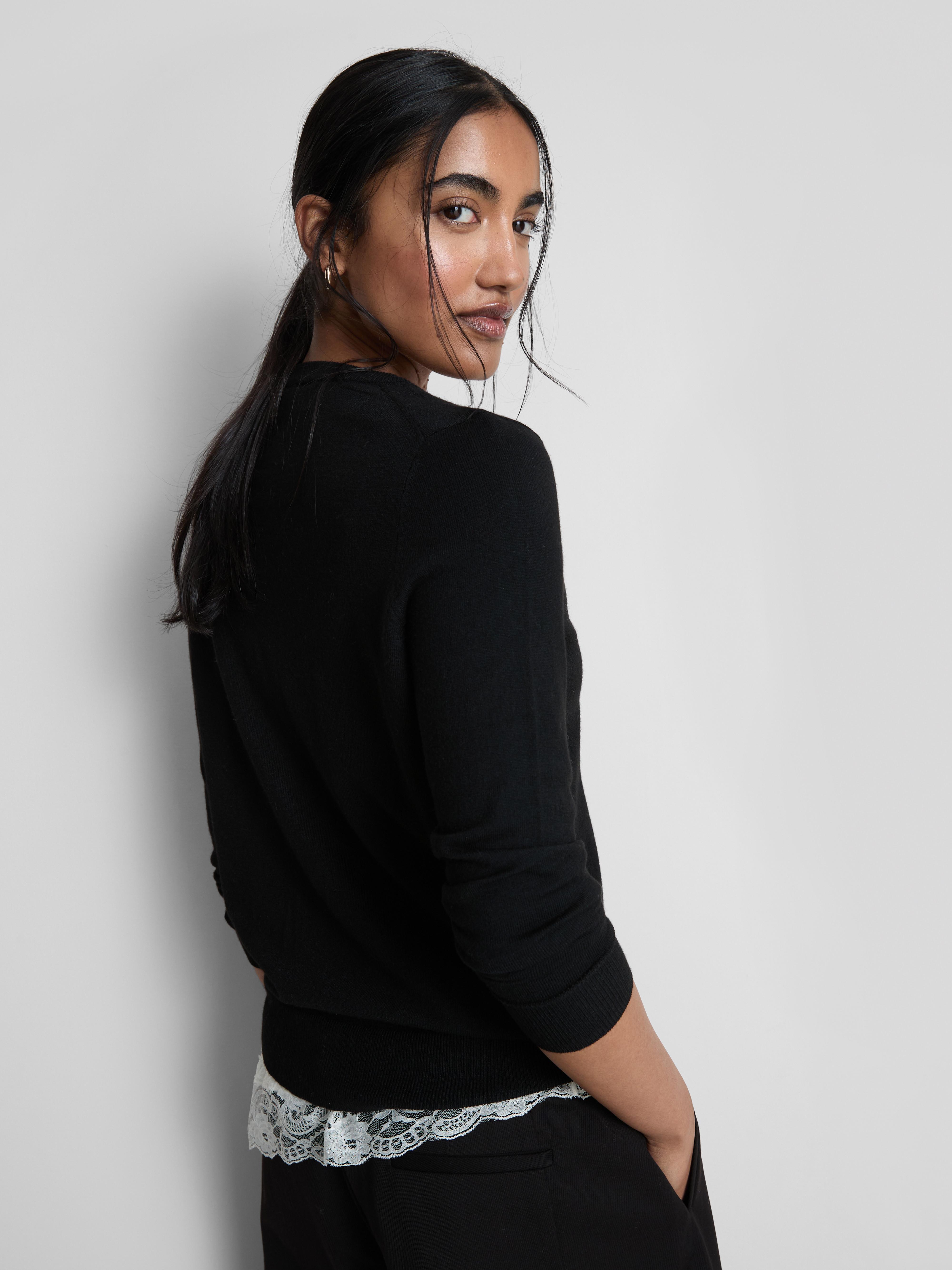 Long Sleeve Crew Neck Cardigan