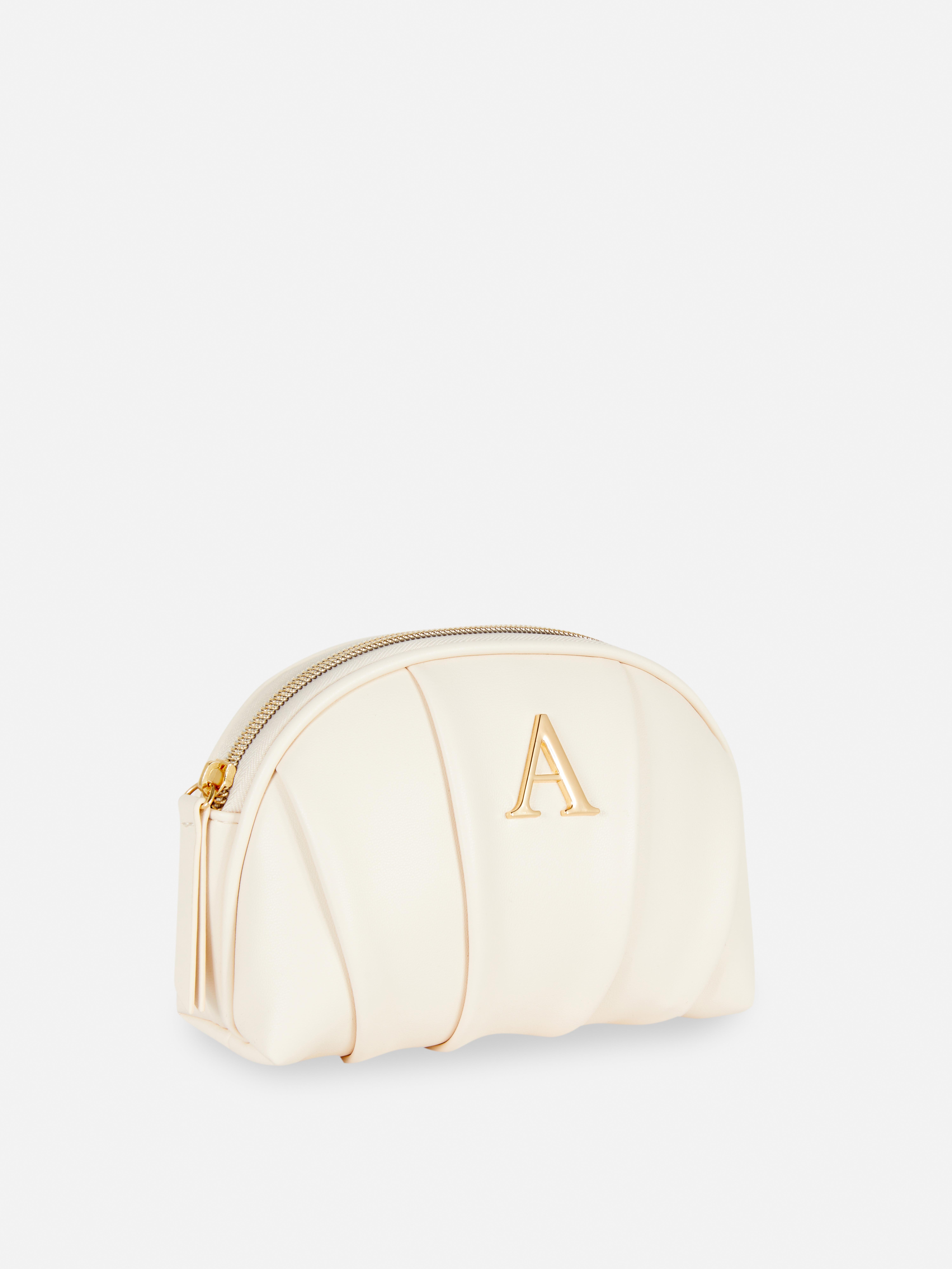 Pleated Faux Leather Mini Makeup Bag