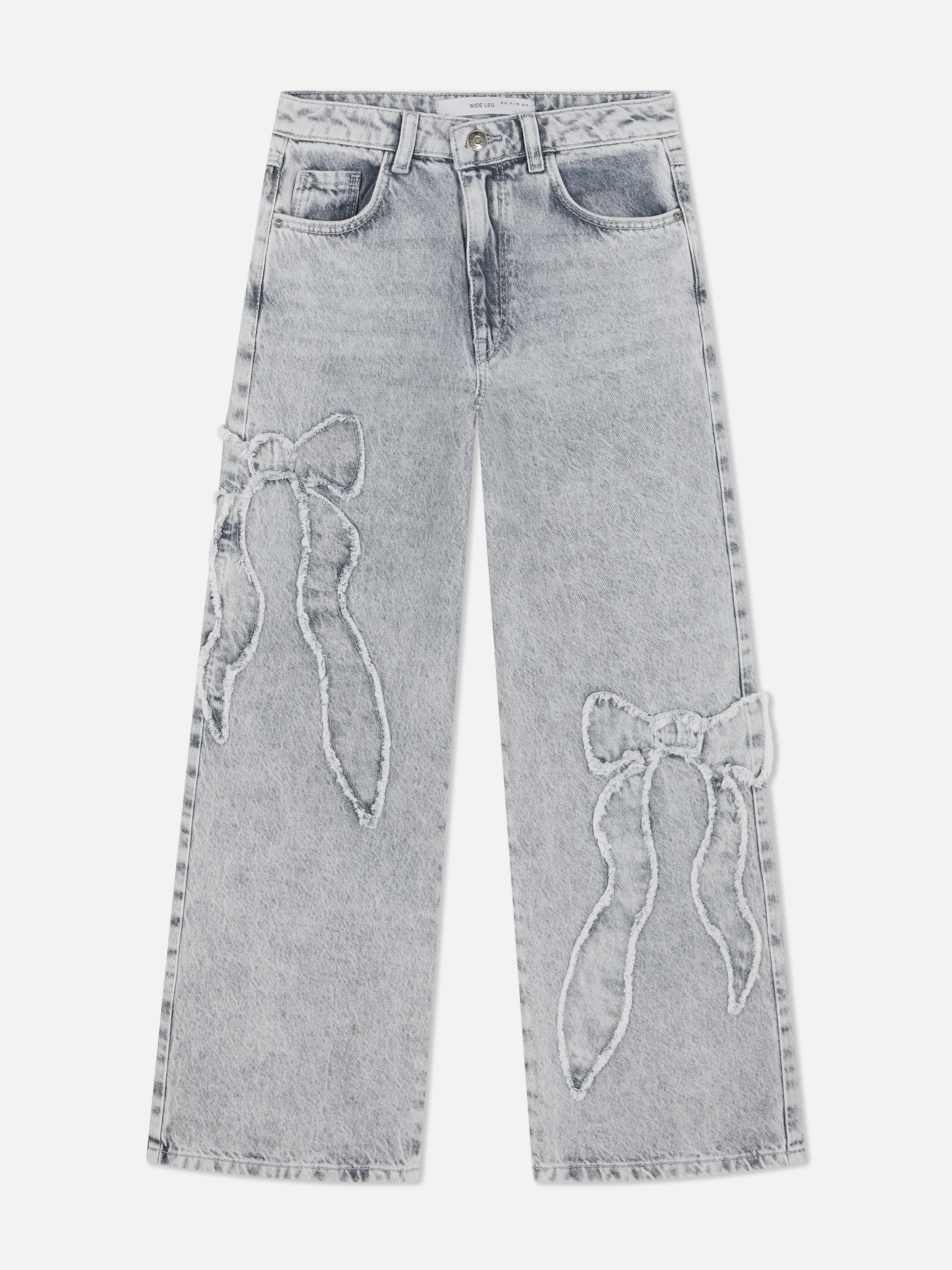 7-15yrs | Bow Wide-Leg Jeans