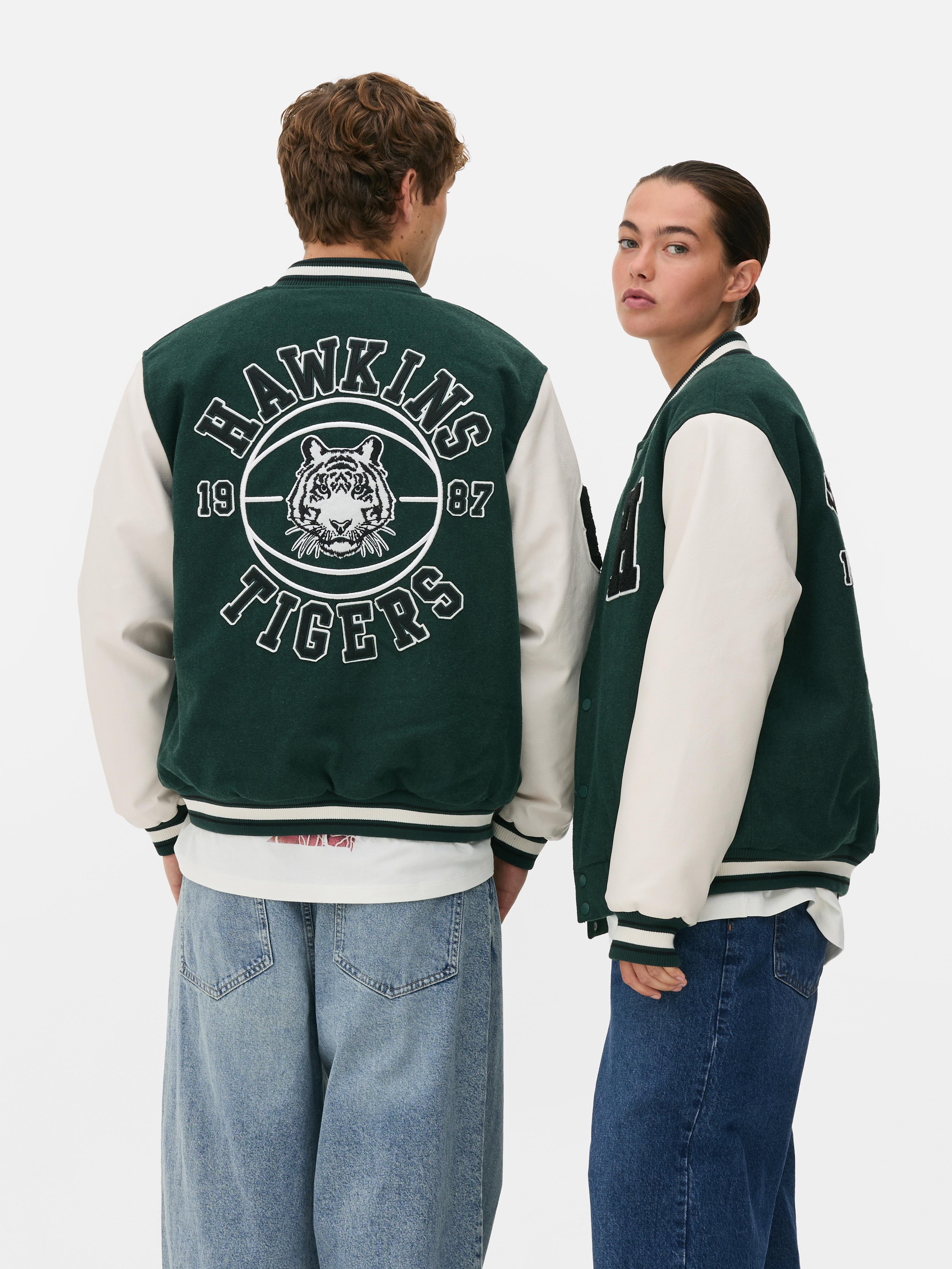 Blouson style universitaire Stranger Things Hawkins Tigers