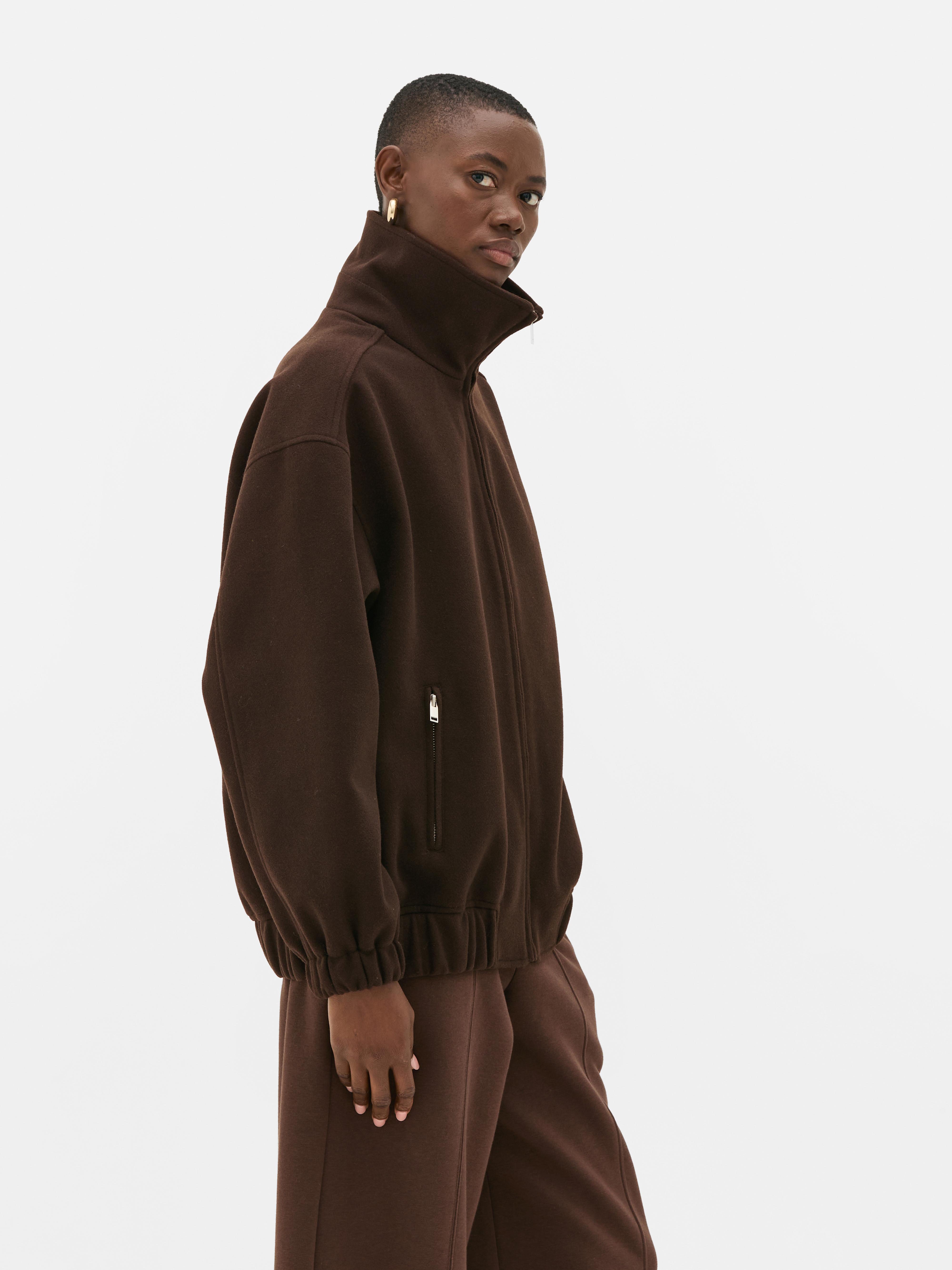 Relaxed Funnel Bomber Jacket