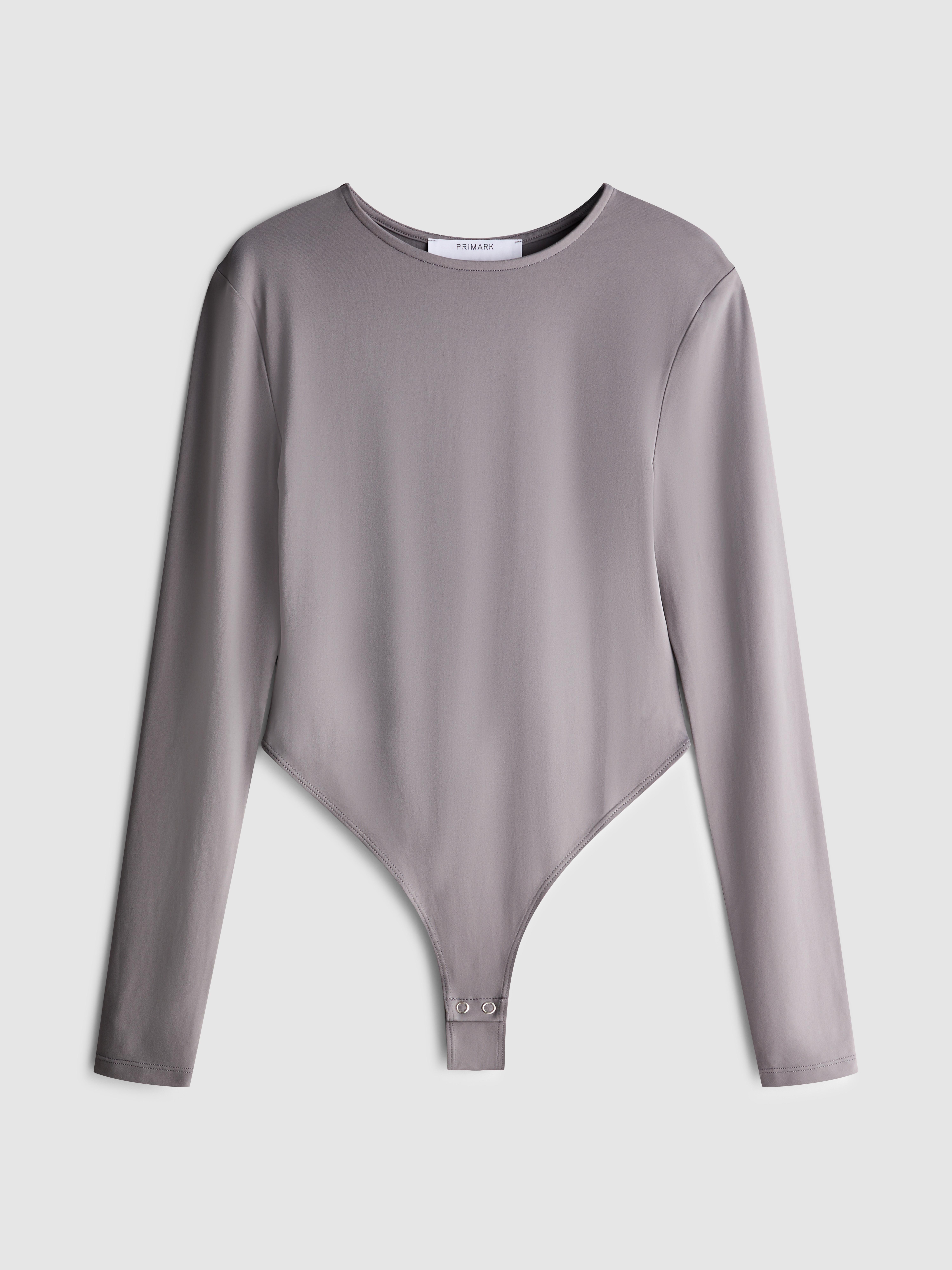 Womens Grey Essential Long Sleeve Bodysuit | Primark