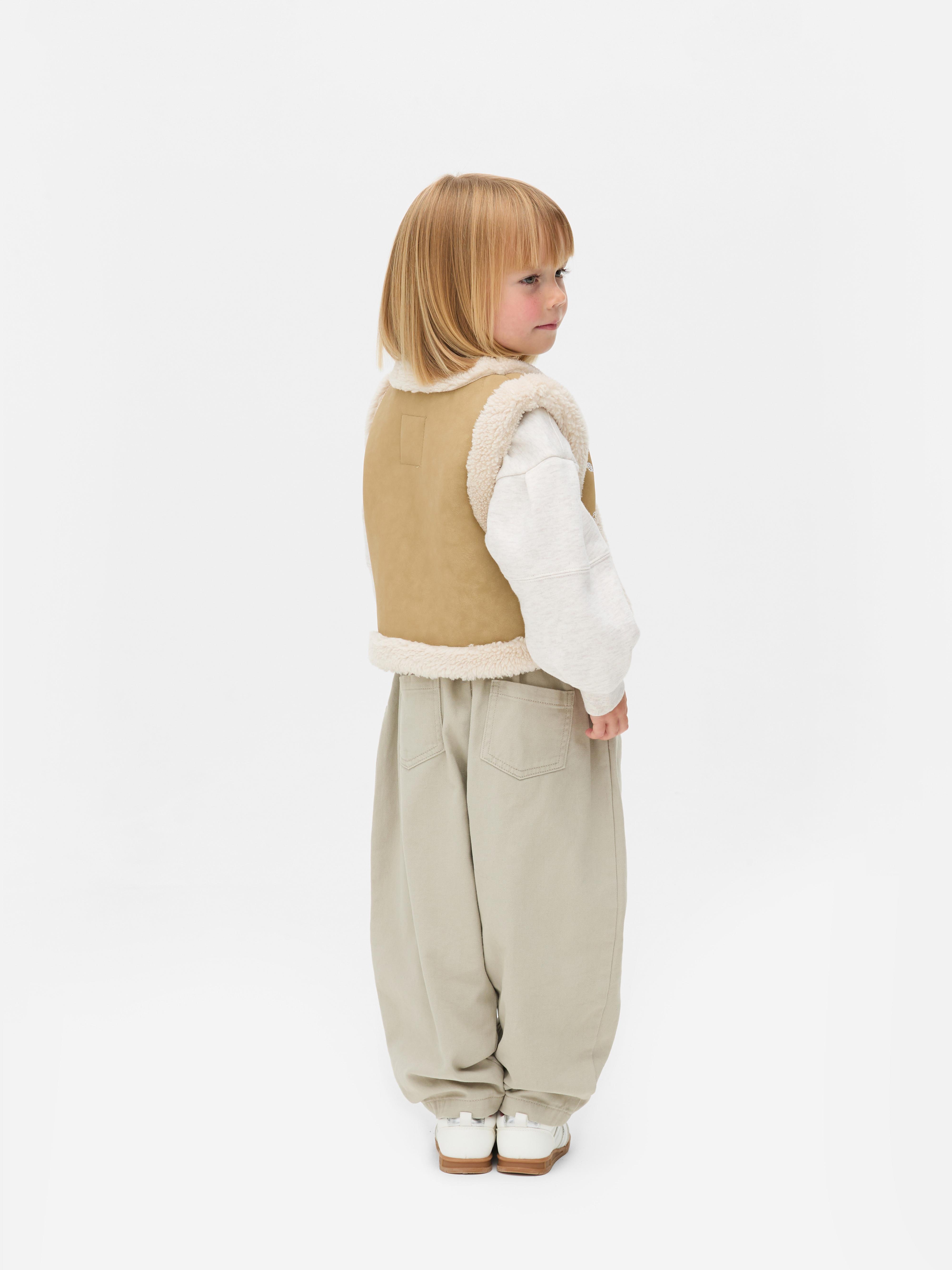 1.5-8yrs | Embroidered Borg Trim Waistcoat