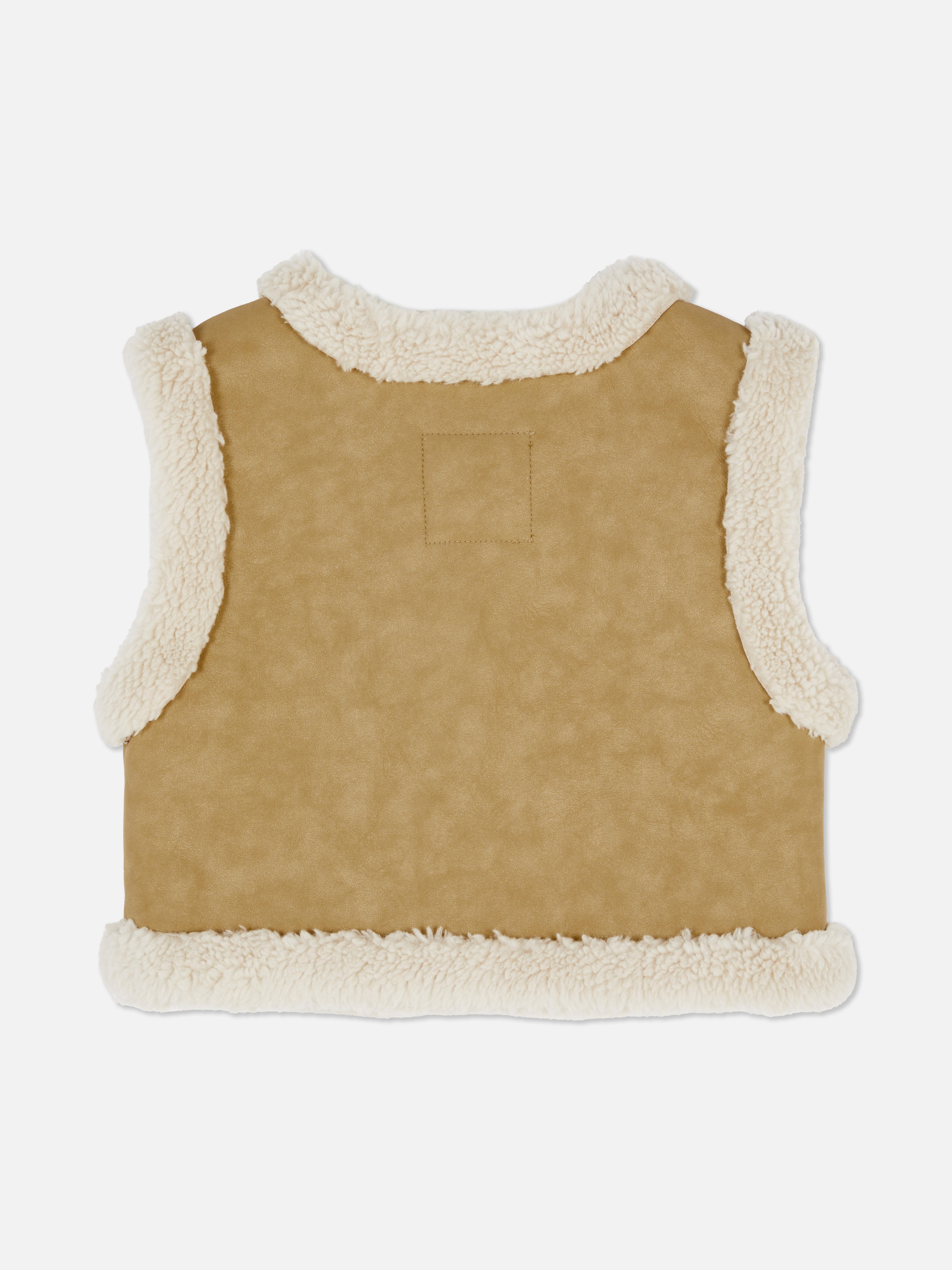 1.5-8yrs | Embroidered Borg Trim Waistcoat