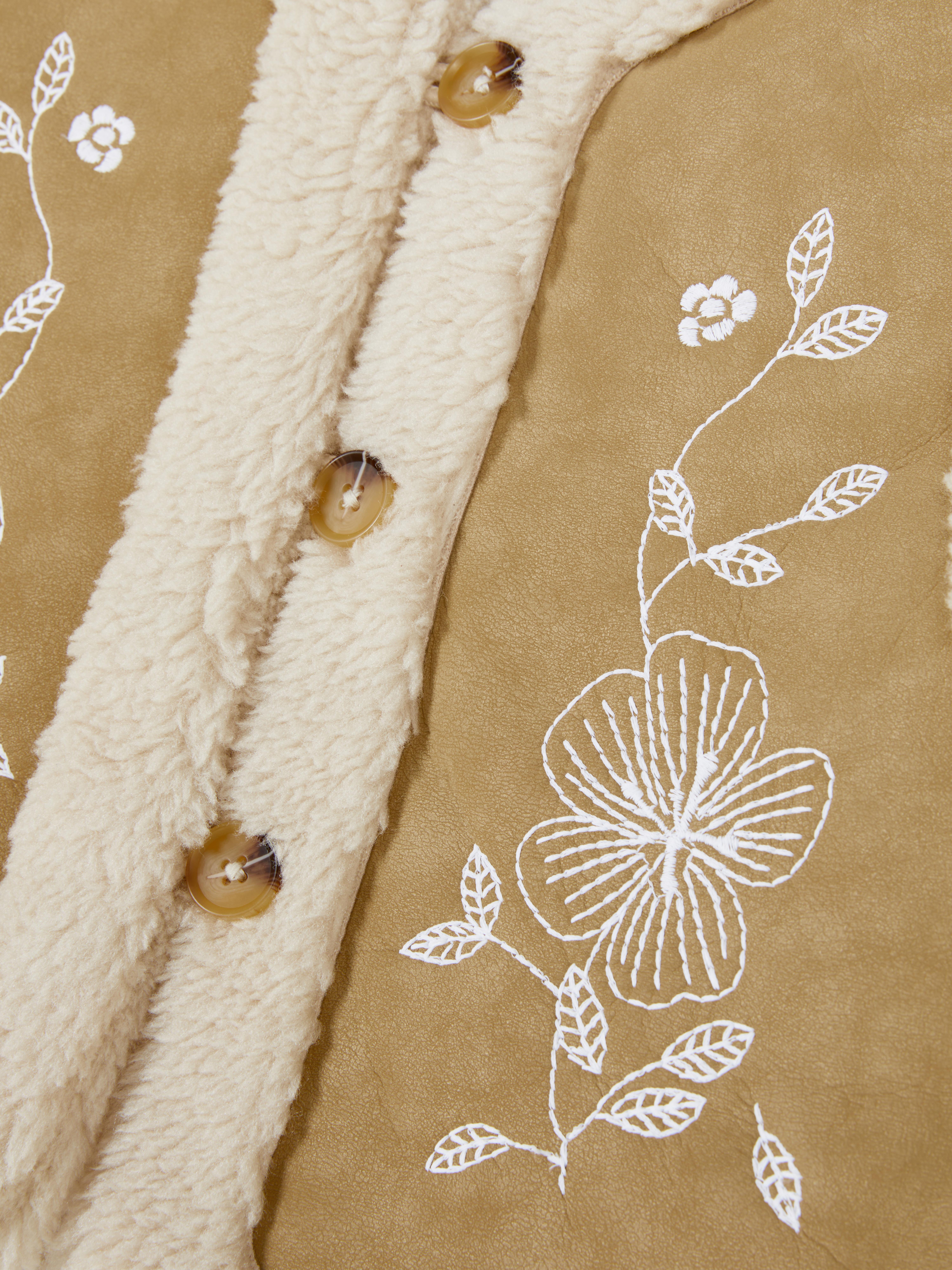 1.5-8yrs | Embroidered Borg Trim Waistcoat