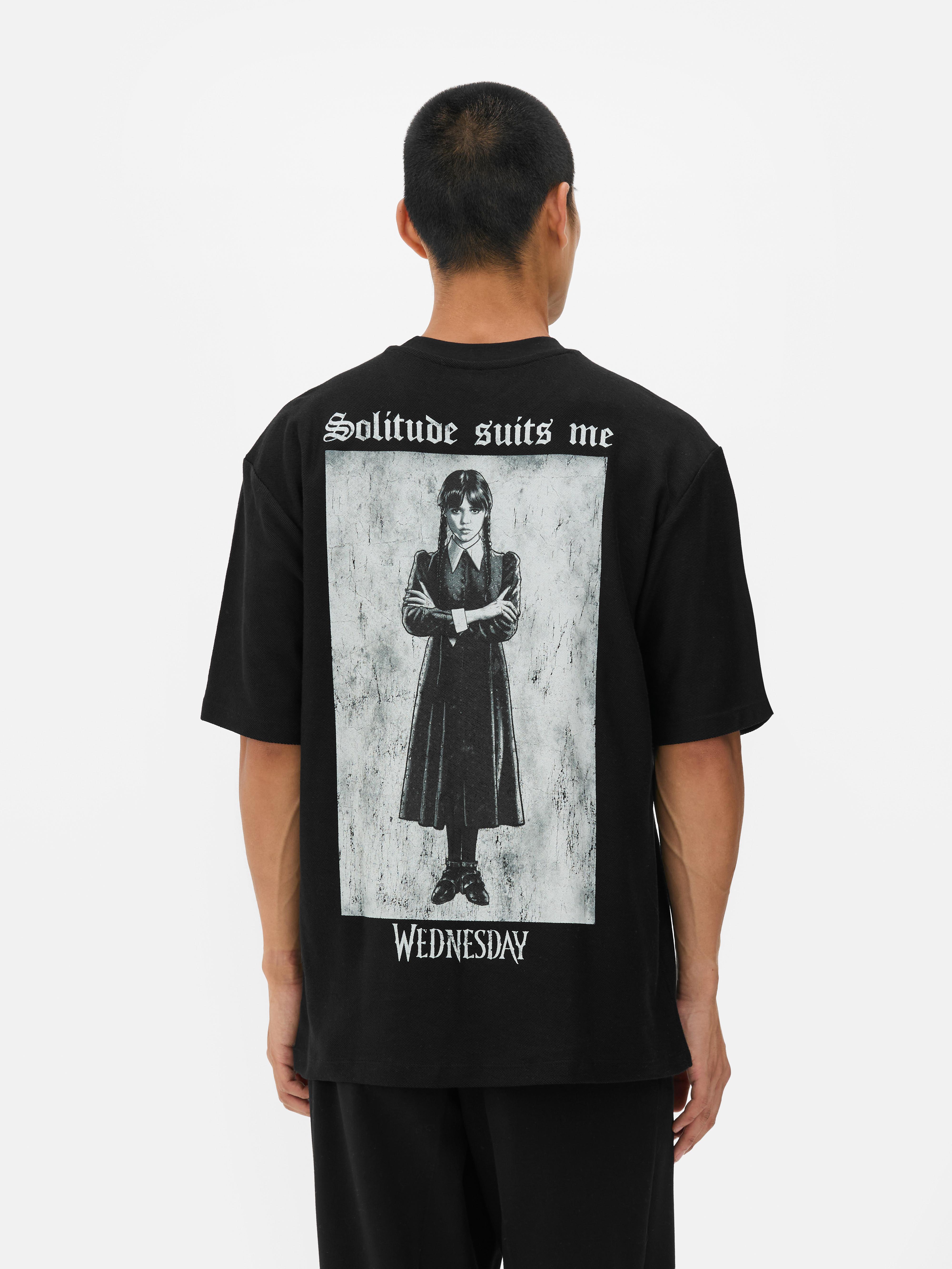 T-shirt met textuur en print Wednesday