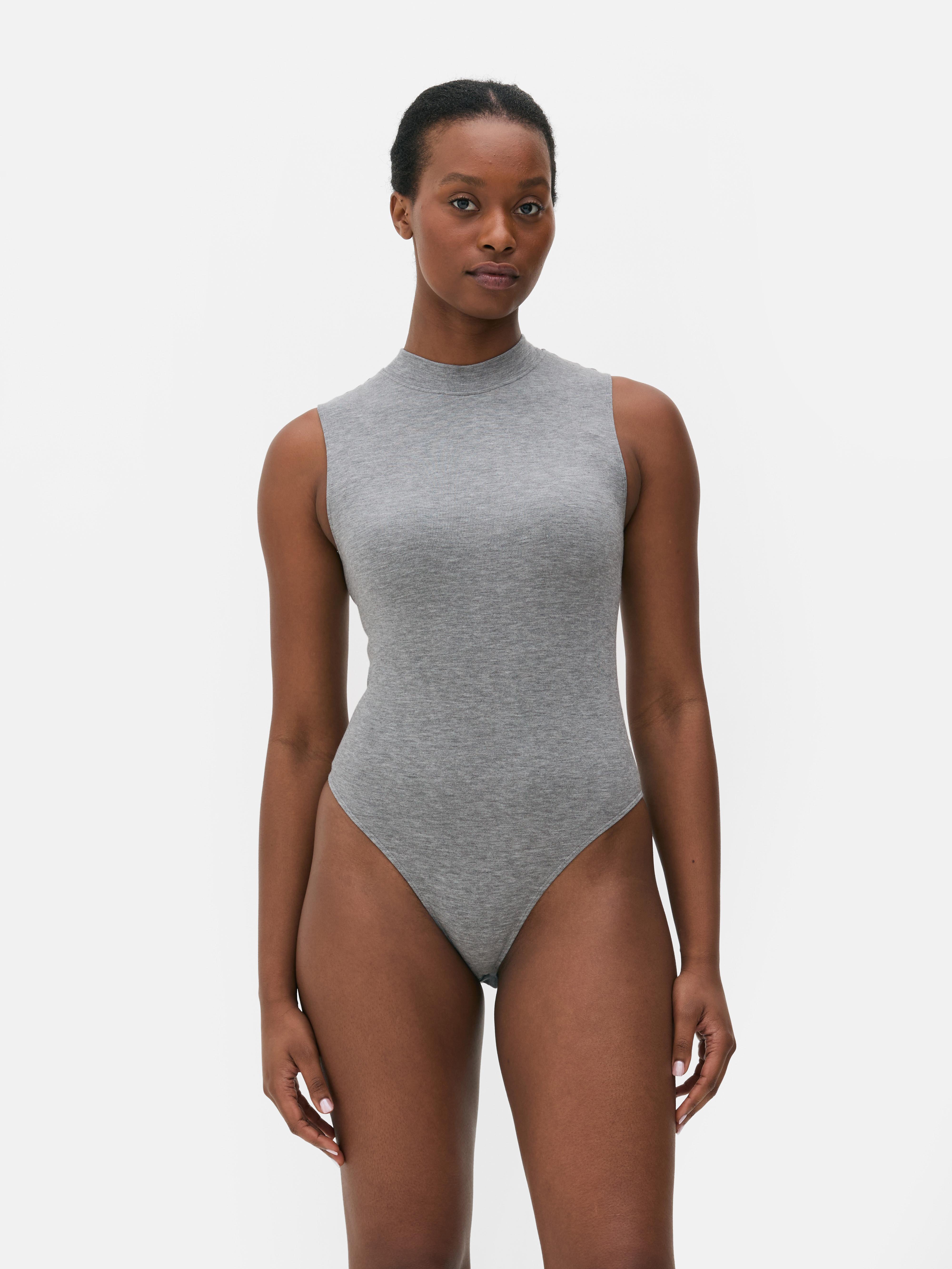 Naadloze body met hoge hals
