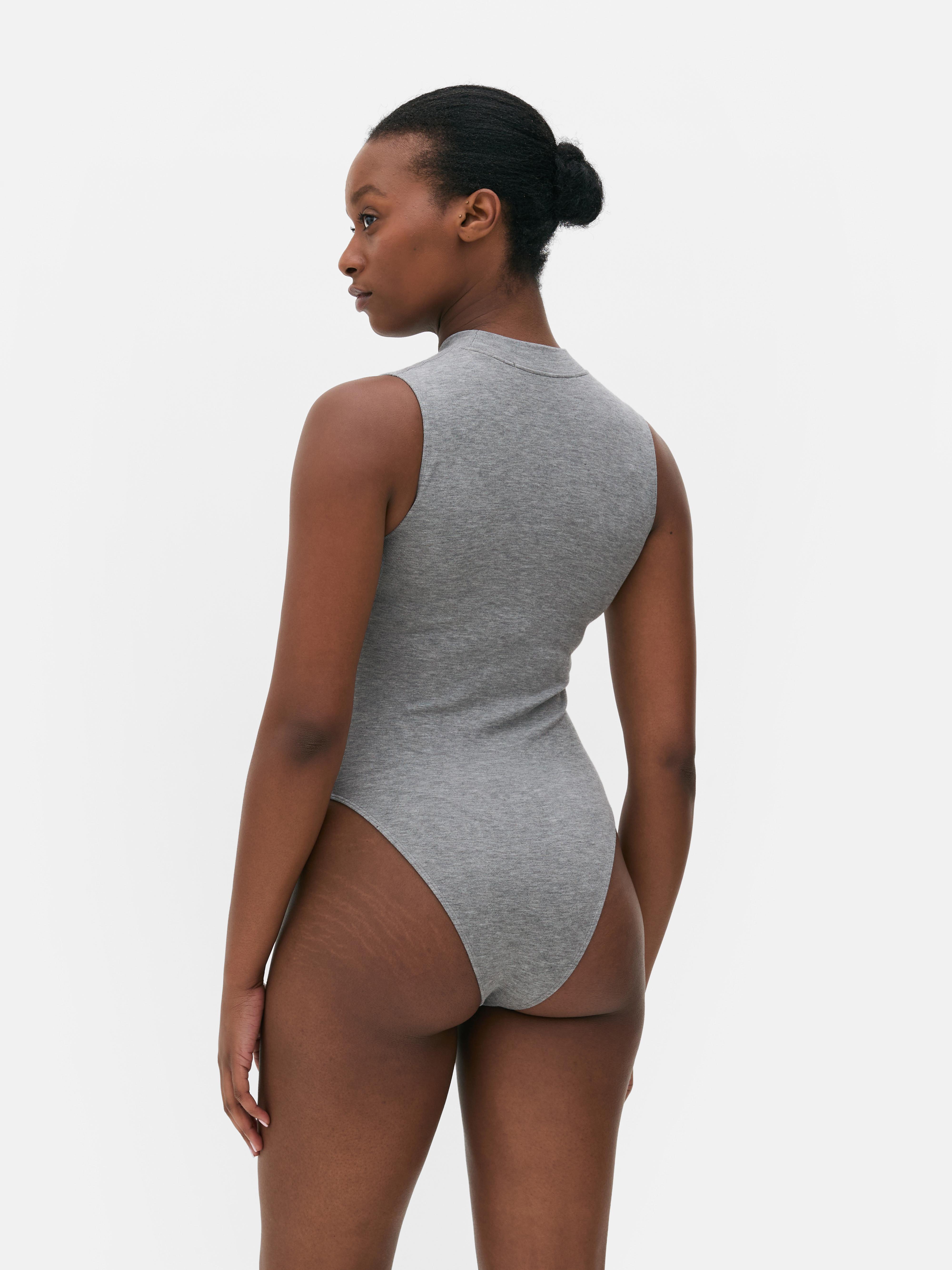 Naadloze body met hoge hals