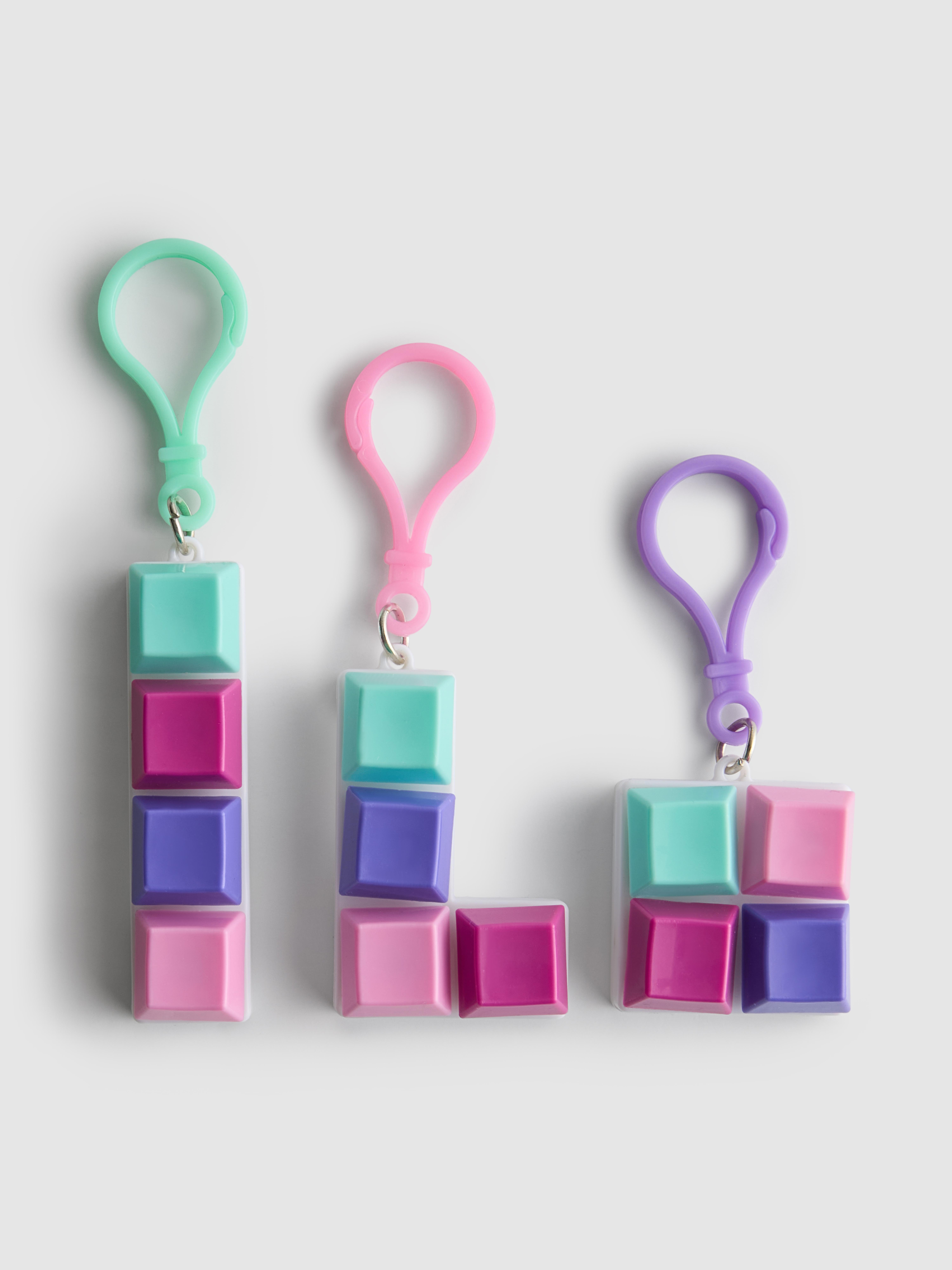 Lot de 3 jouets fidget porte-clés effet clavier