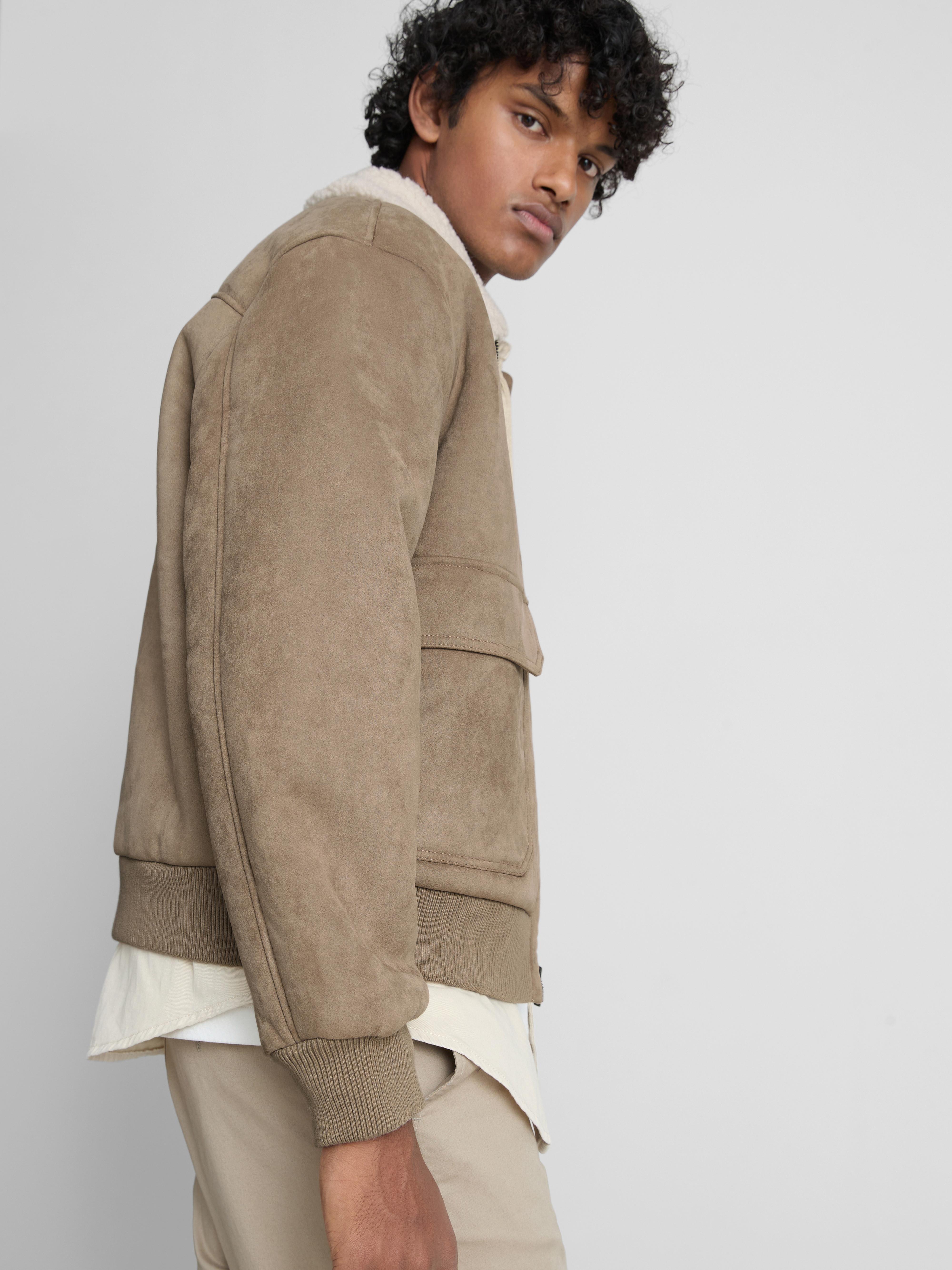 Kurtka ze sztucznego zamszu zapinana na zamek