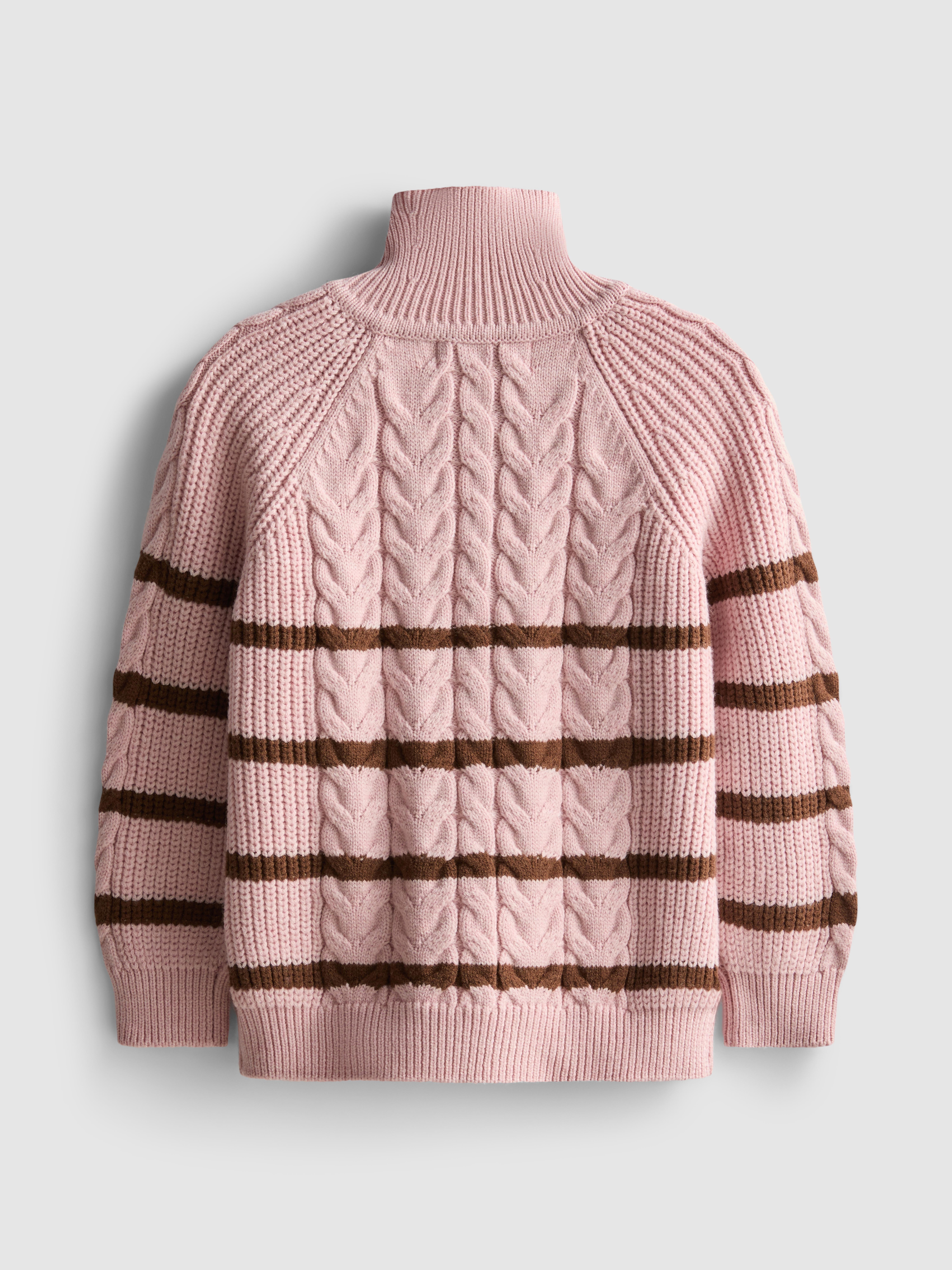 1.5-8yrs | Half-Zip Cable Knit Jumper