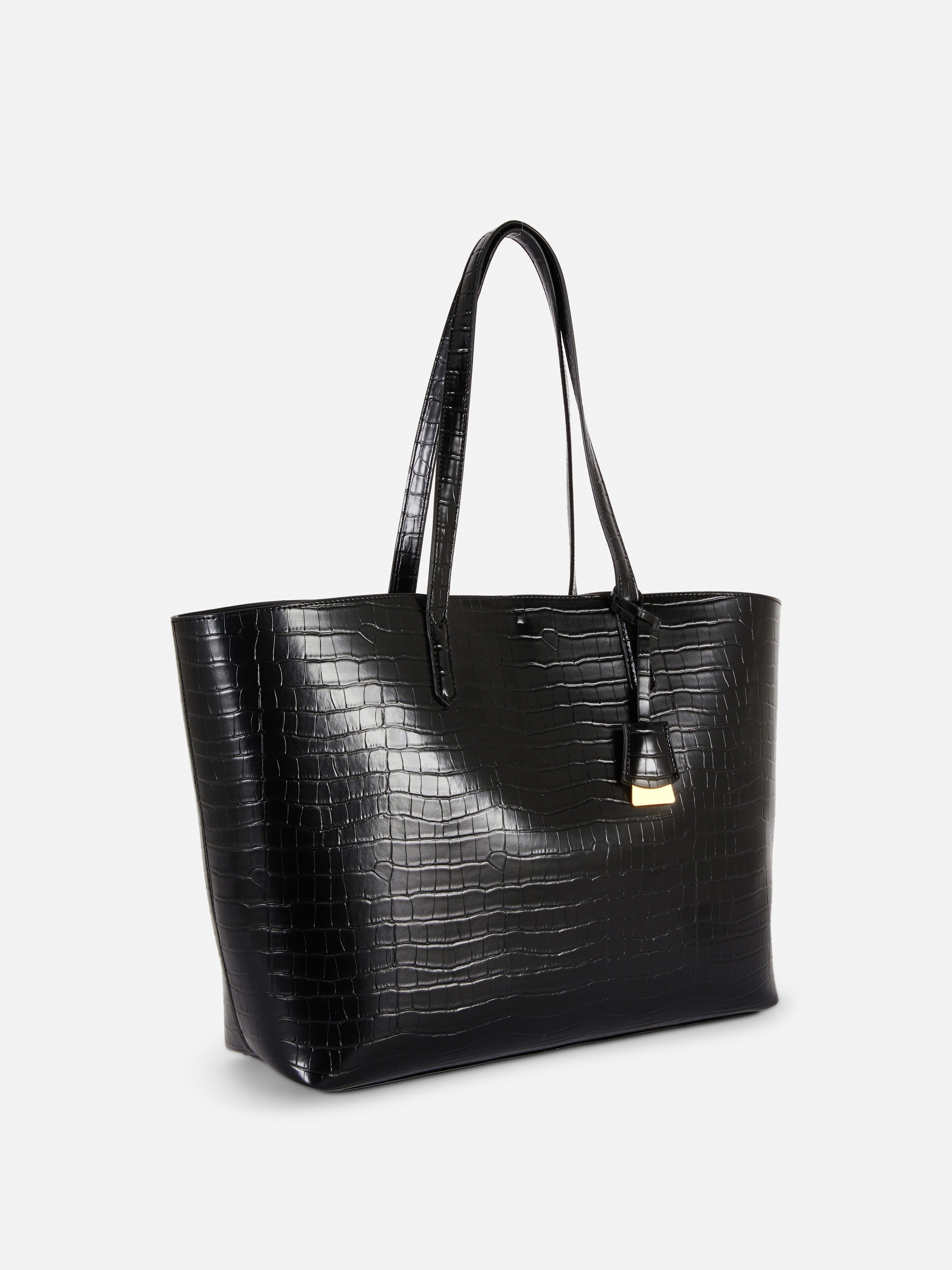 Faux Croc Shopper Bag