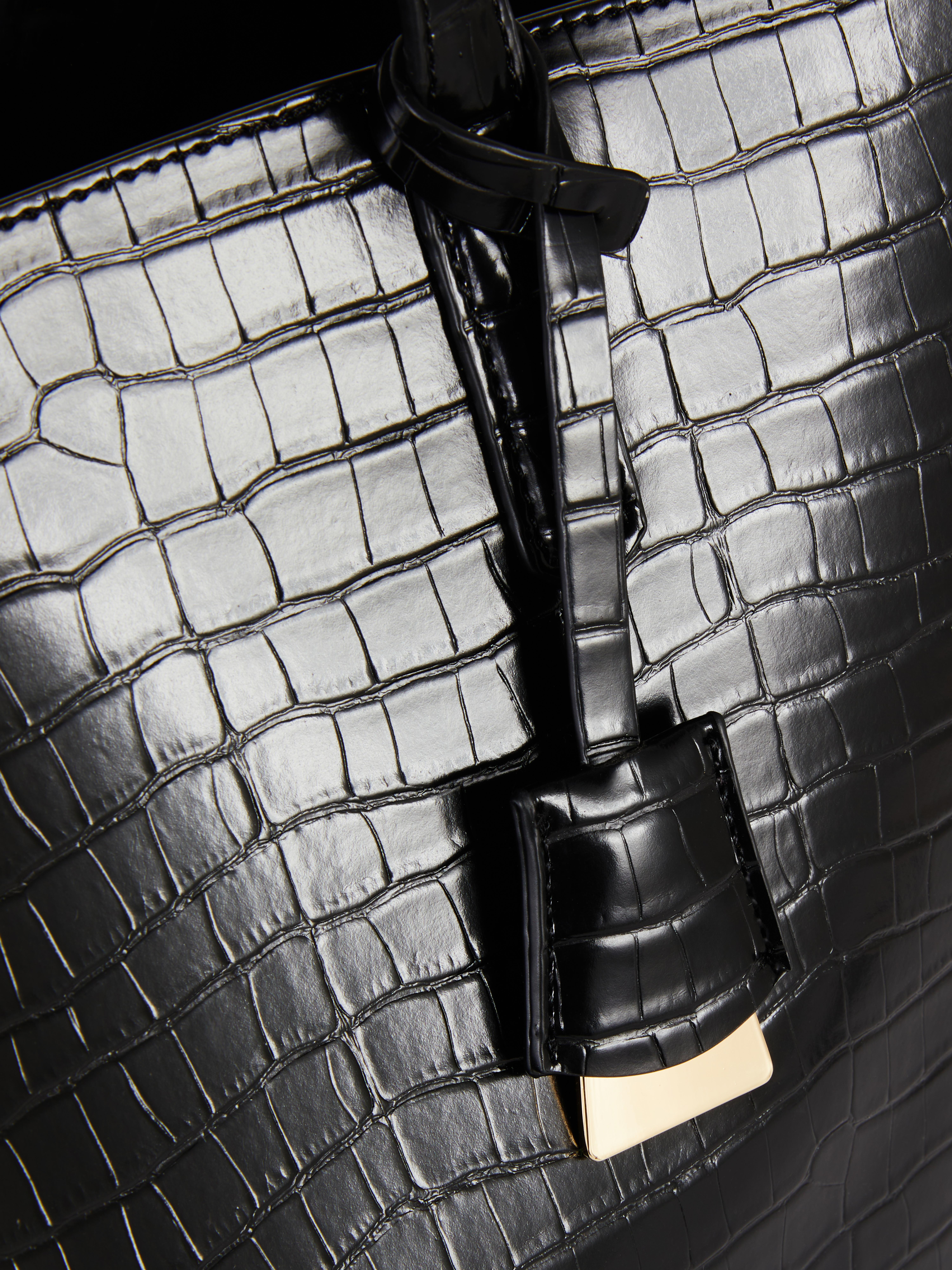Faux Croc Shopper Bag