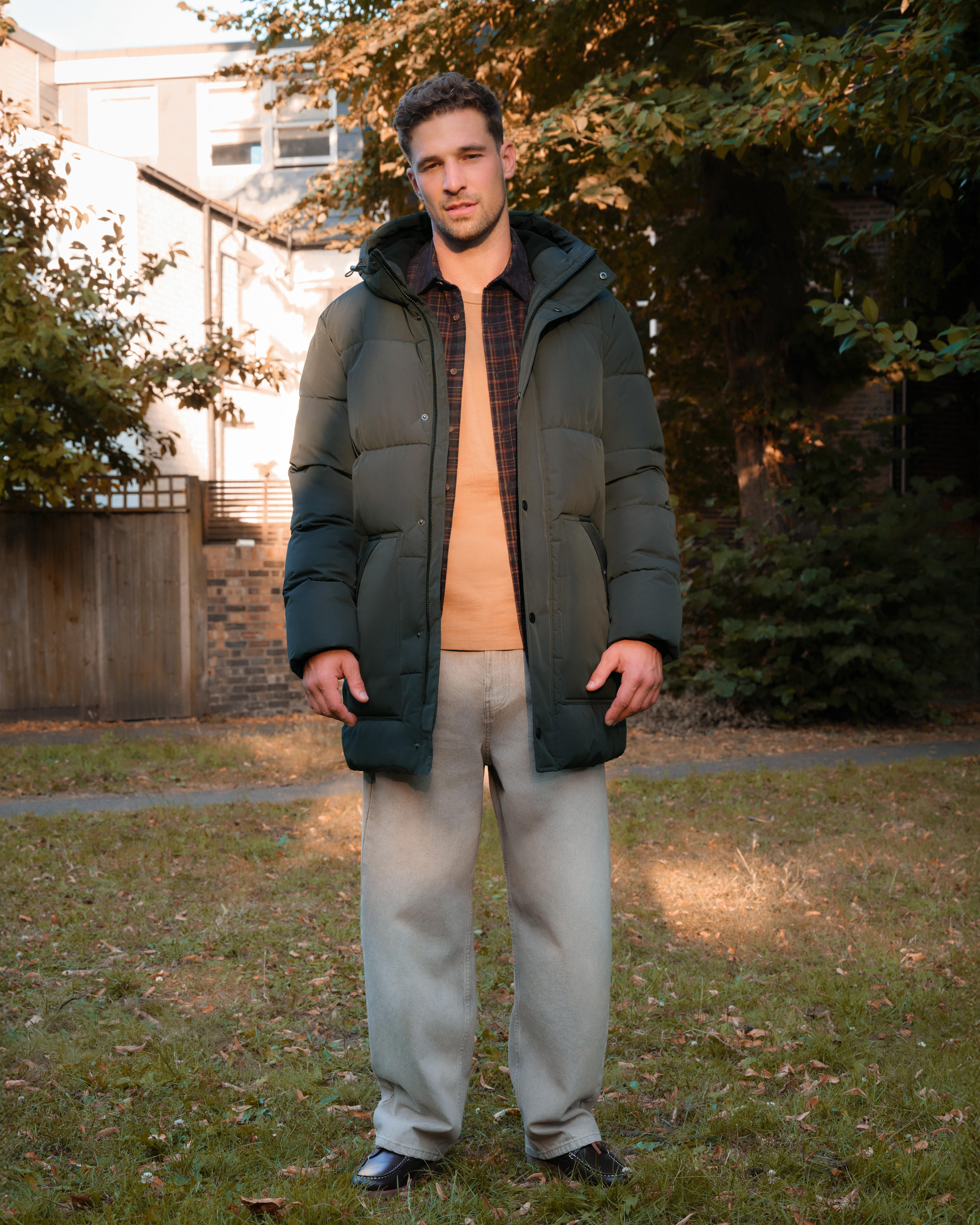 THERMOLITE® EcoMade Long Puffer Jacket Green