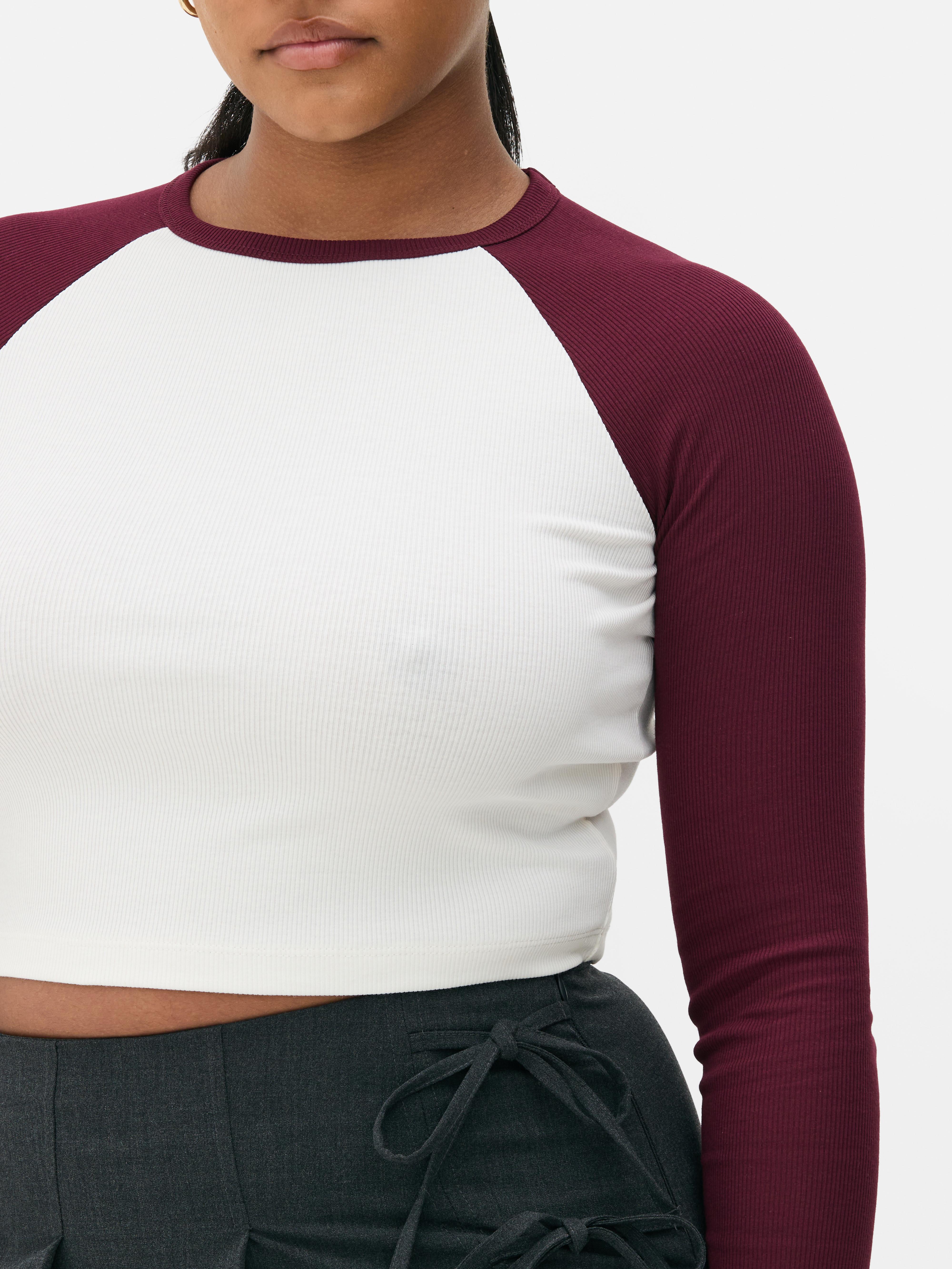 Cropped Ribbed Crew Top