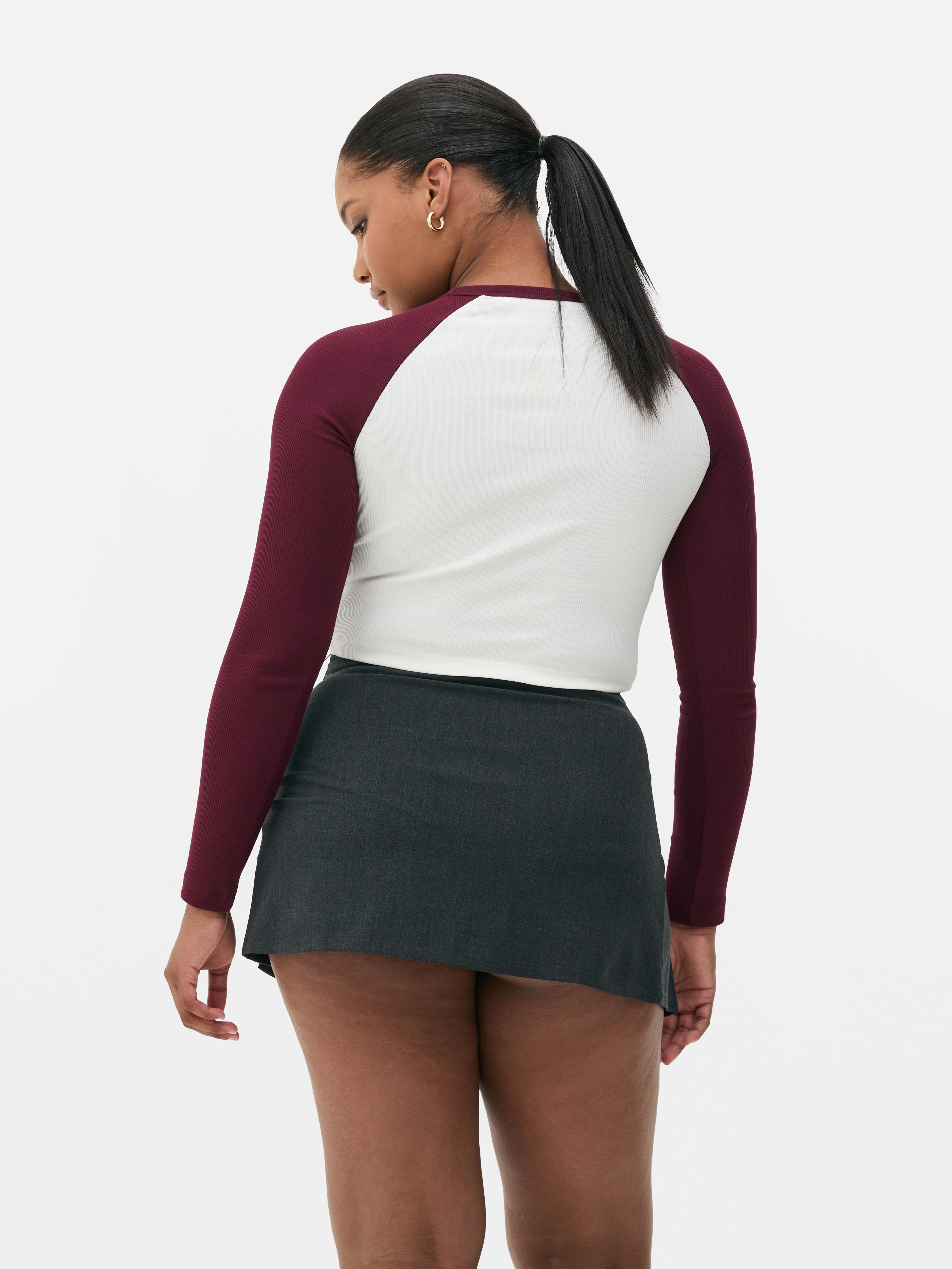 Cropped Ribbed Crew Top