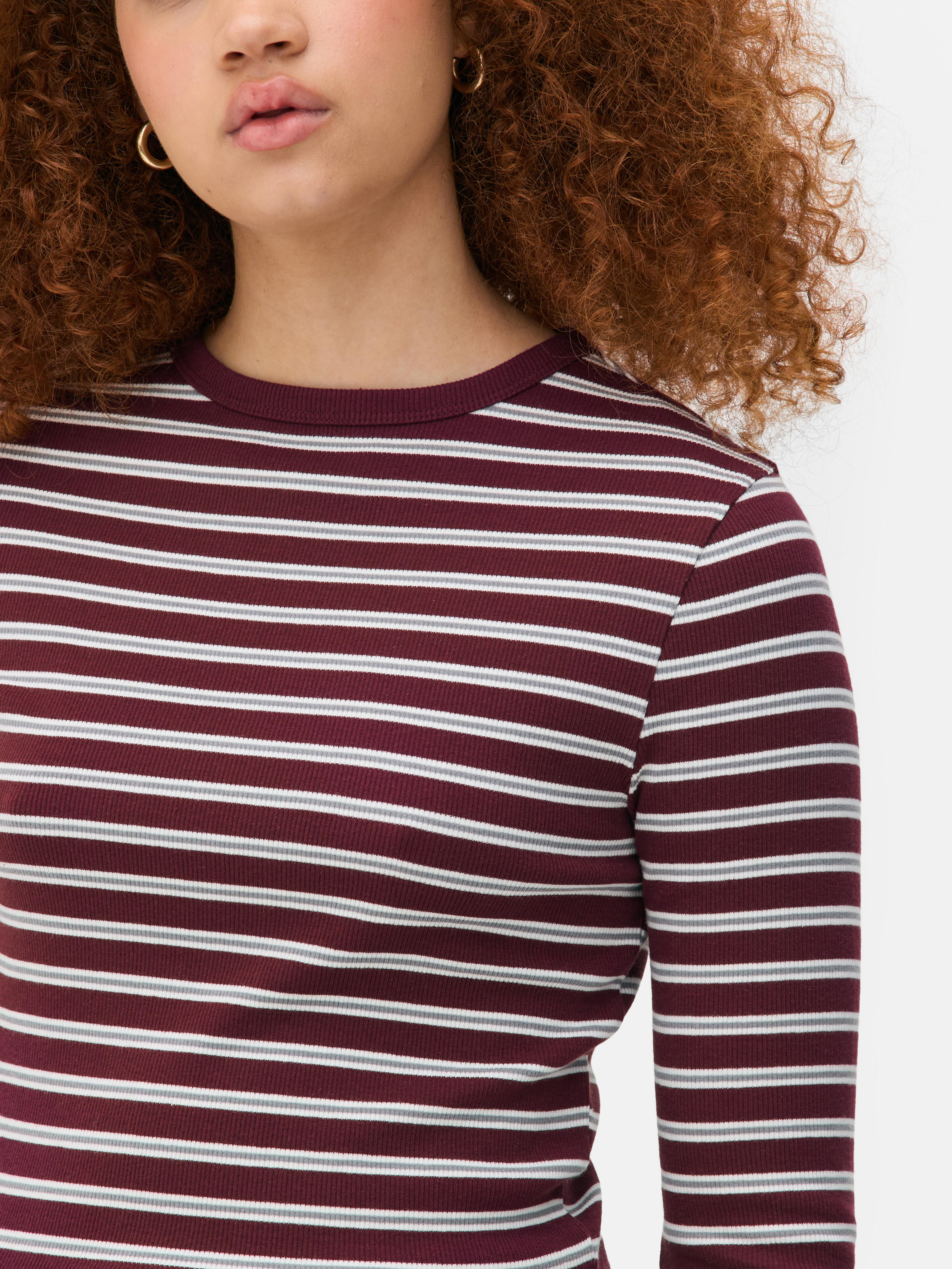 Cropped Ribbed Crew Top