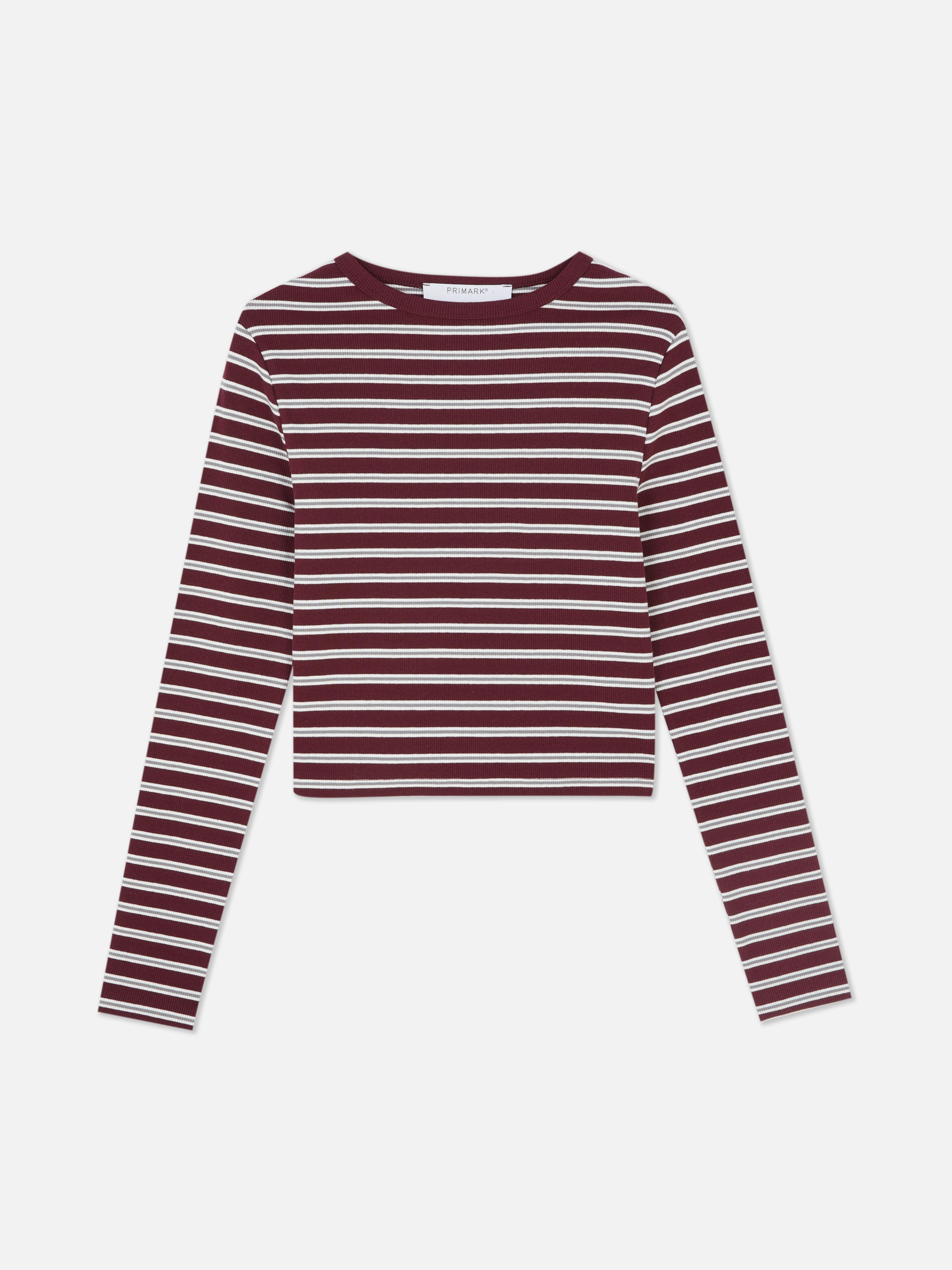 Cropped Ribbed Crew Top