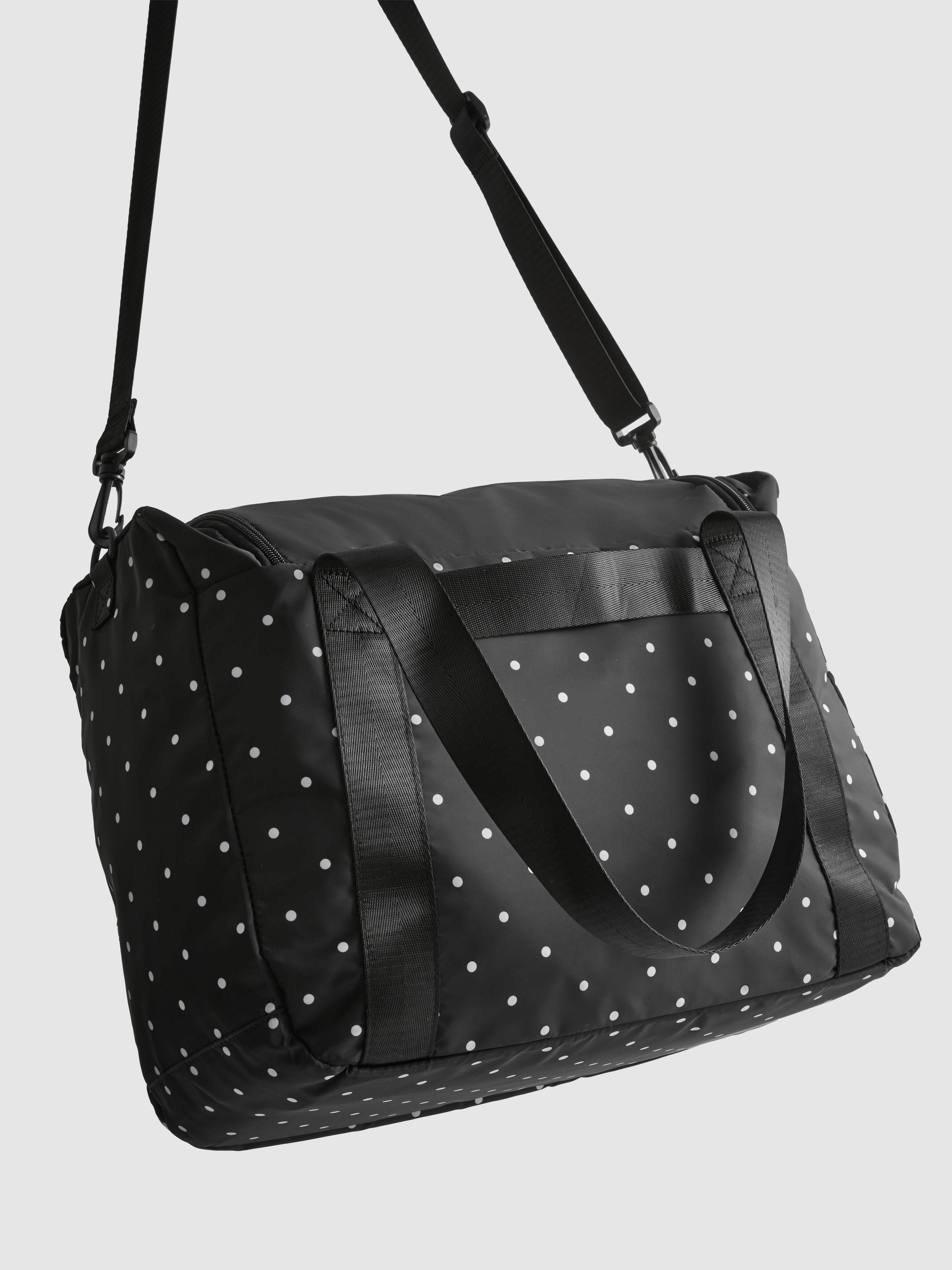 Women's Black/White Zip Up Travel Bag
