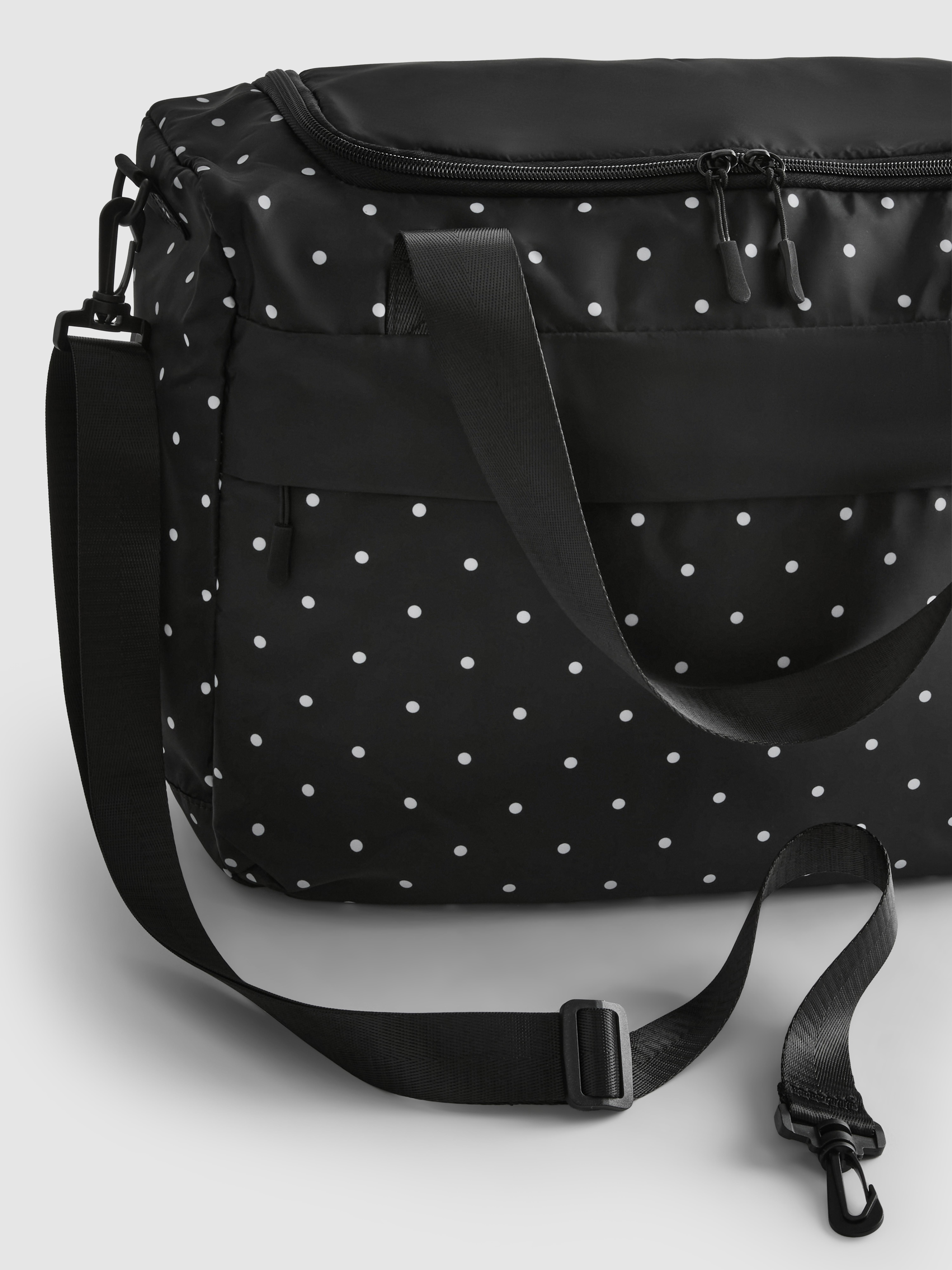 Women's Black/White Zip Up Travel Bag