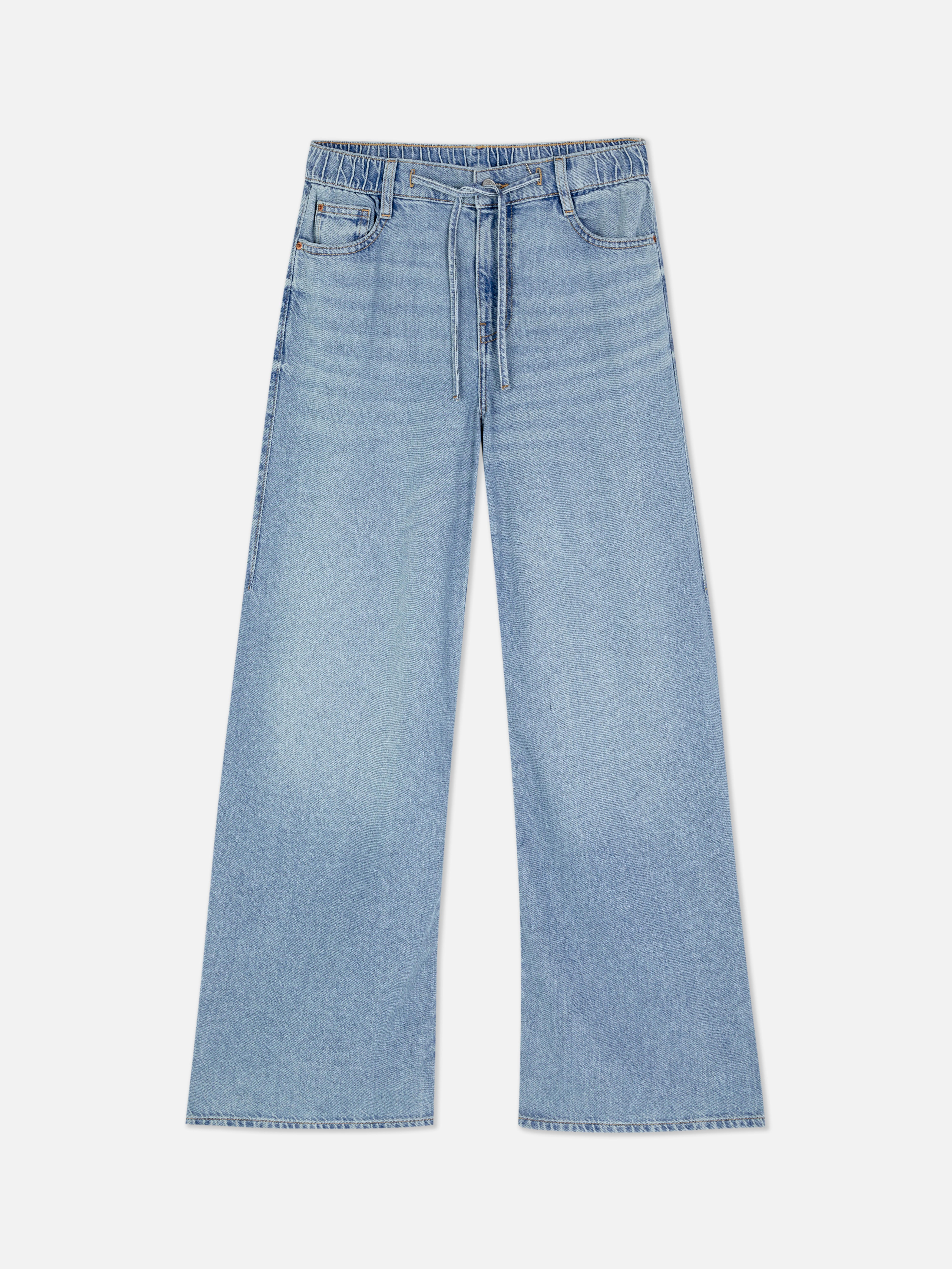Jean large taille haute à cordon de serrage
